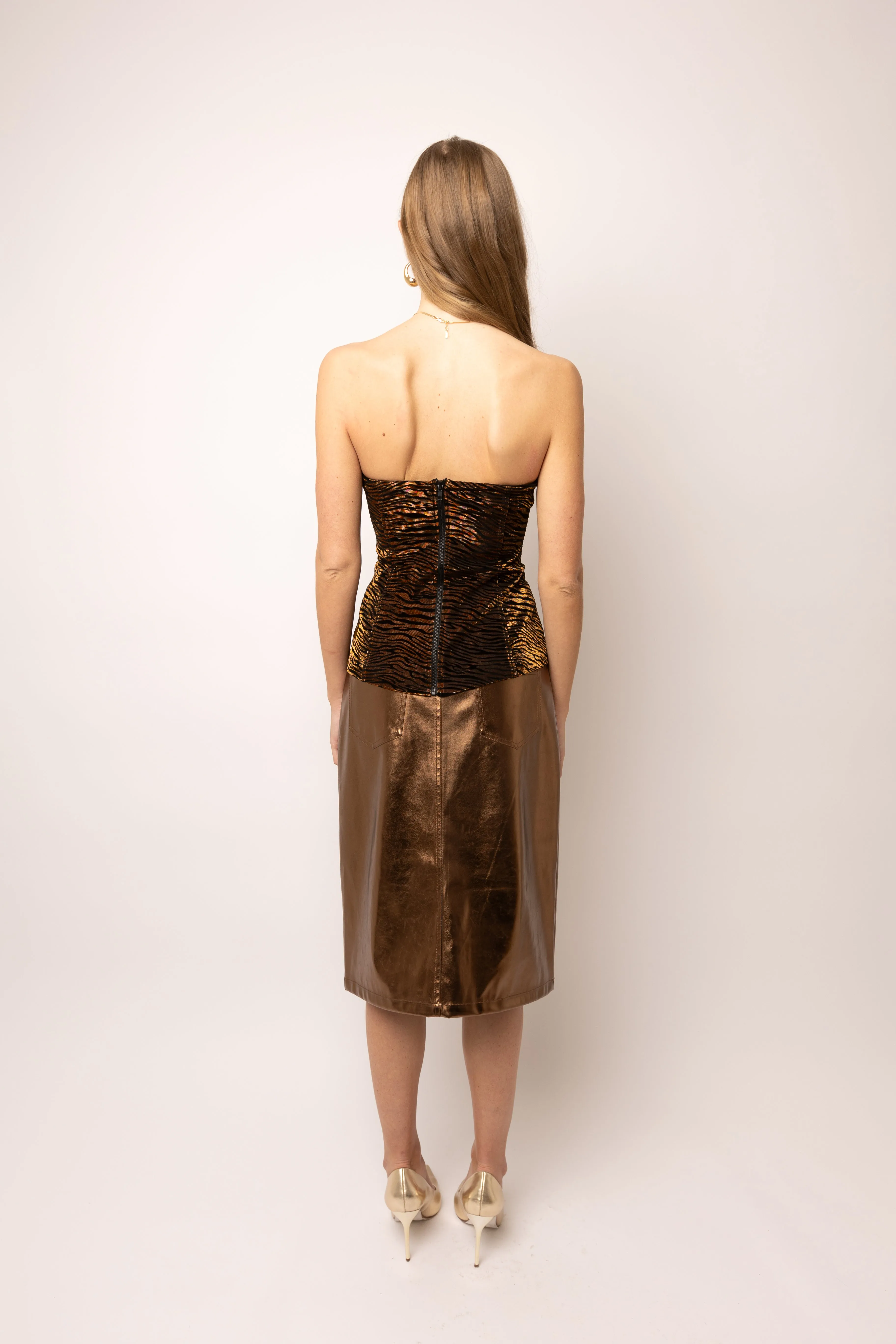 Johanna Tiger Velvet Burnout Bardot Top sold by AMYLYNN product image thumbnail 5