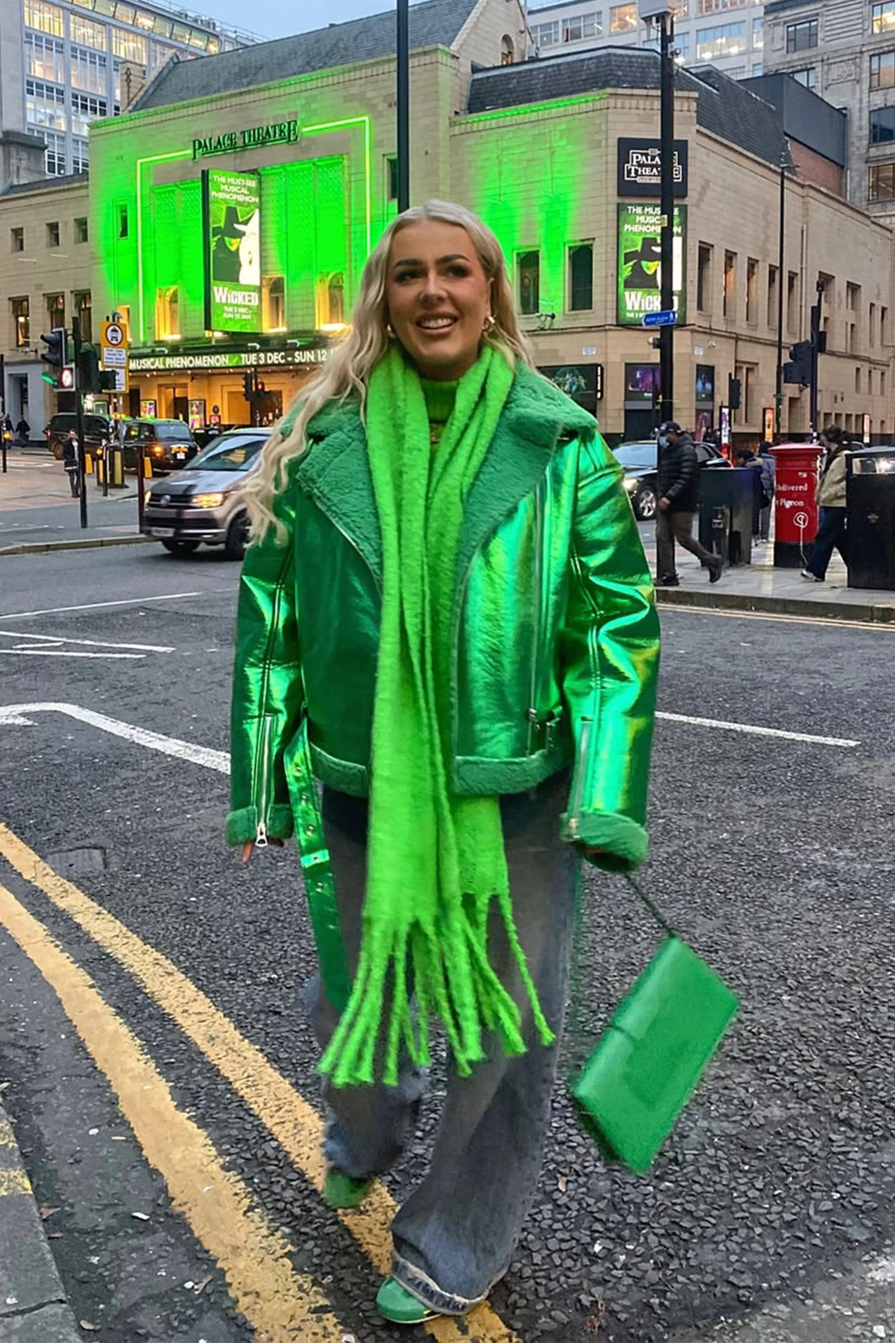 Otto Metallic Green Biker Jacket sold by AMYLYNN product image thumbnail 2