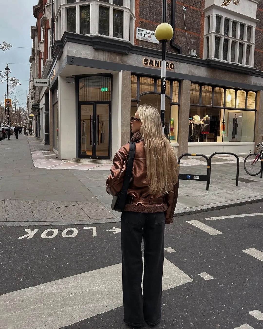 Otto Metallic Coffee Brown Biker Jacket sold by AMYLYNN product image thumbnail 3