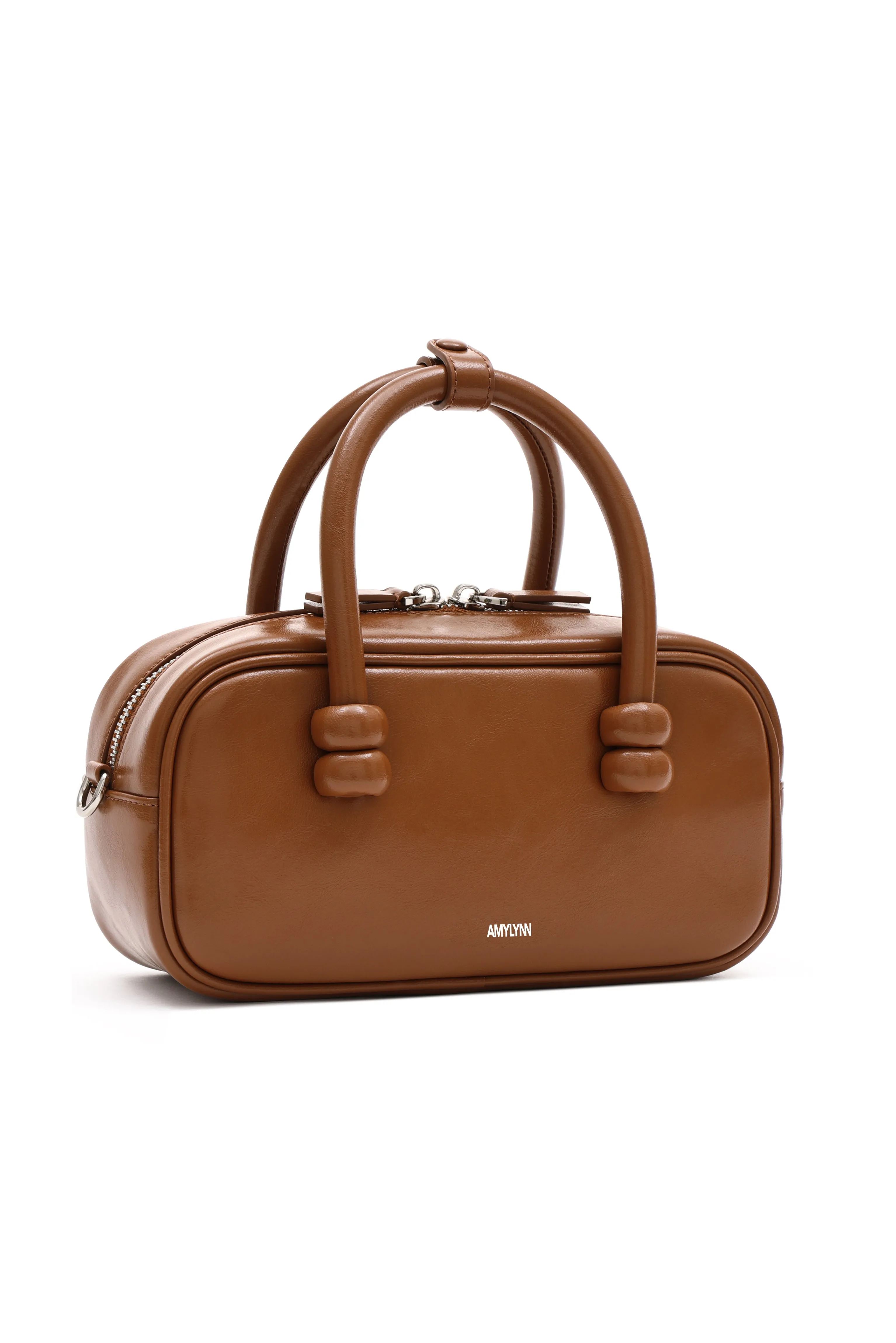 Boston Brown Leather Crossbody Rectangle Bag sold by AMYLYNN product image thumbnail 3