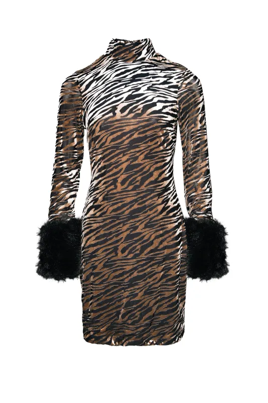 Harriet Tiger Print Mini Dress sold by AMYLYNN