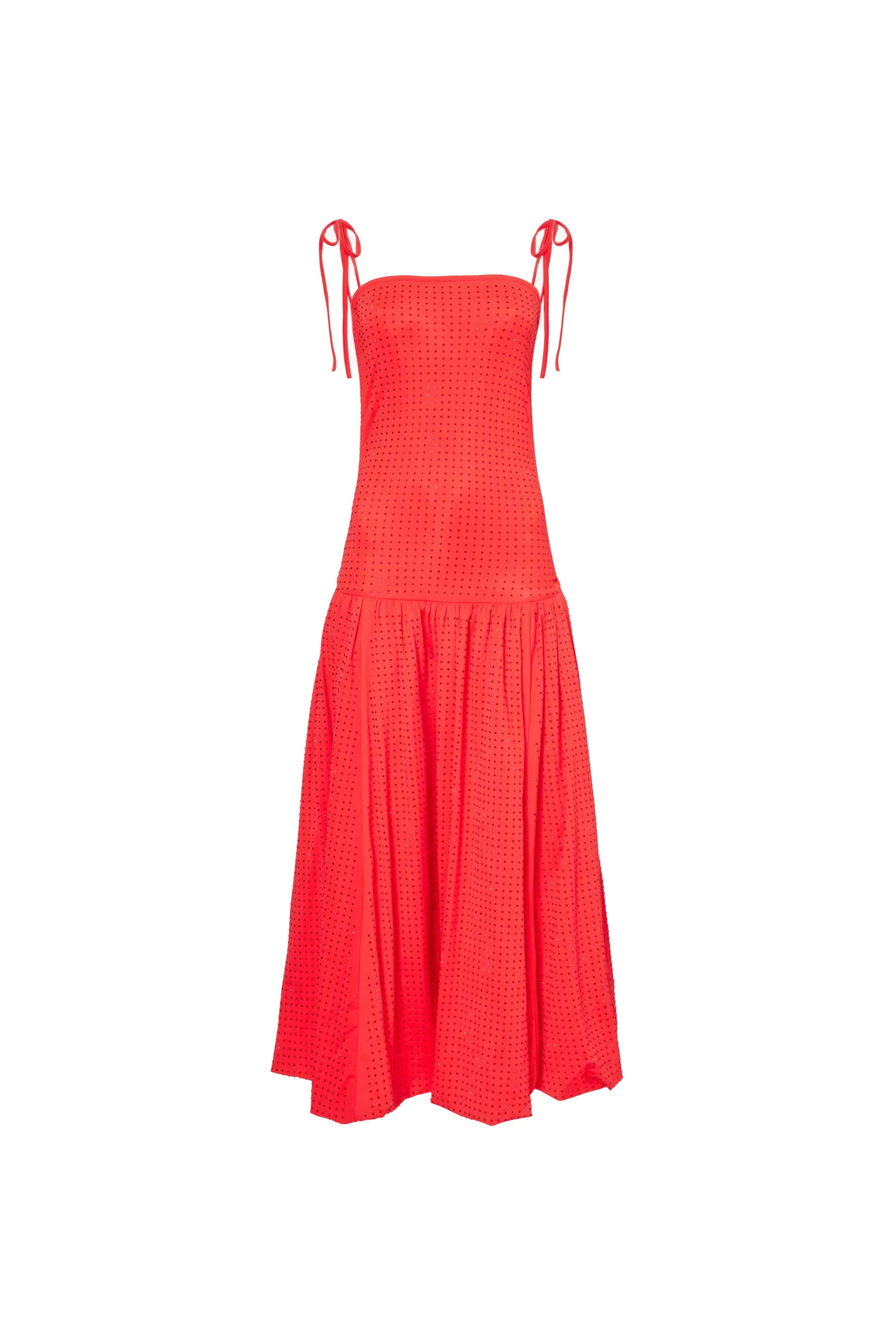 Alexa Cherry Red Rhinestone Embellished Puffball Dress sold by AMYLYNN