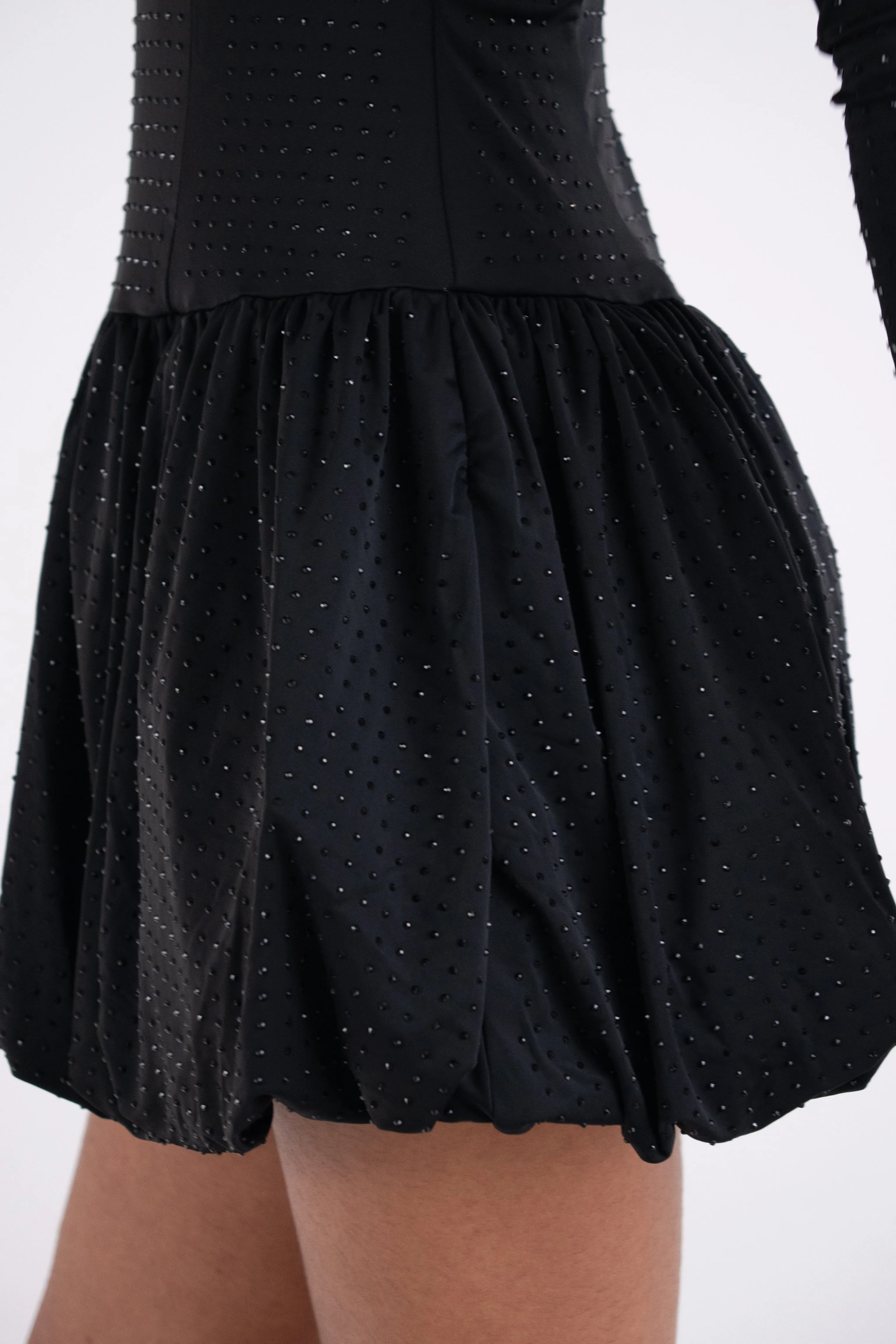 Deva Black Embellished Puffball Mini Dress sold by AMYLYNN product image thumbnail 5