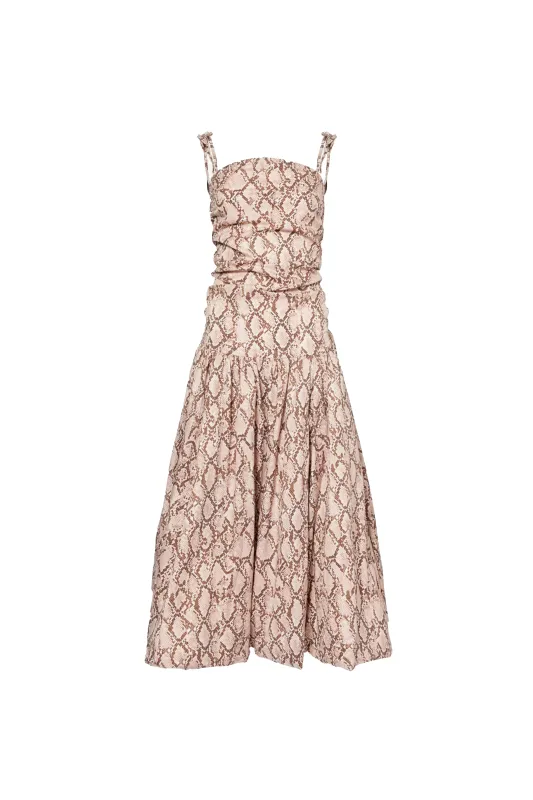 Alexa Rich Cotton Snake Print Puffball Dress sold by AMYLYNN