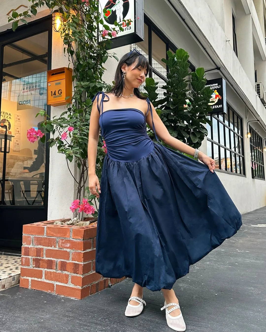 Alexa Rich Cotton Navy Blue Puffball Dress sold by AMYLYNN product image thumbnail 5