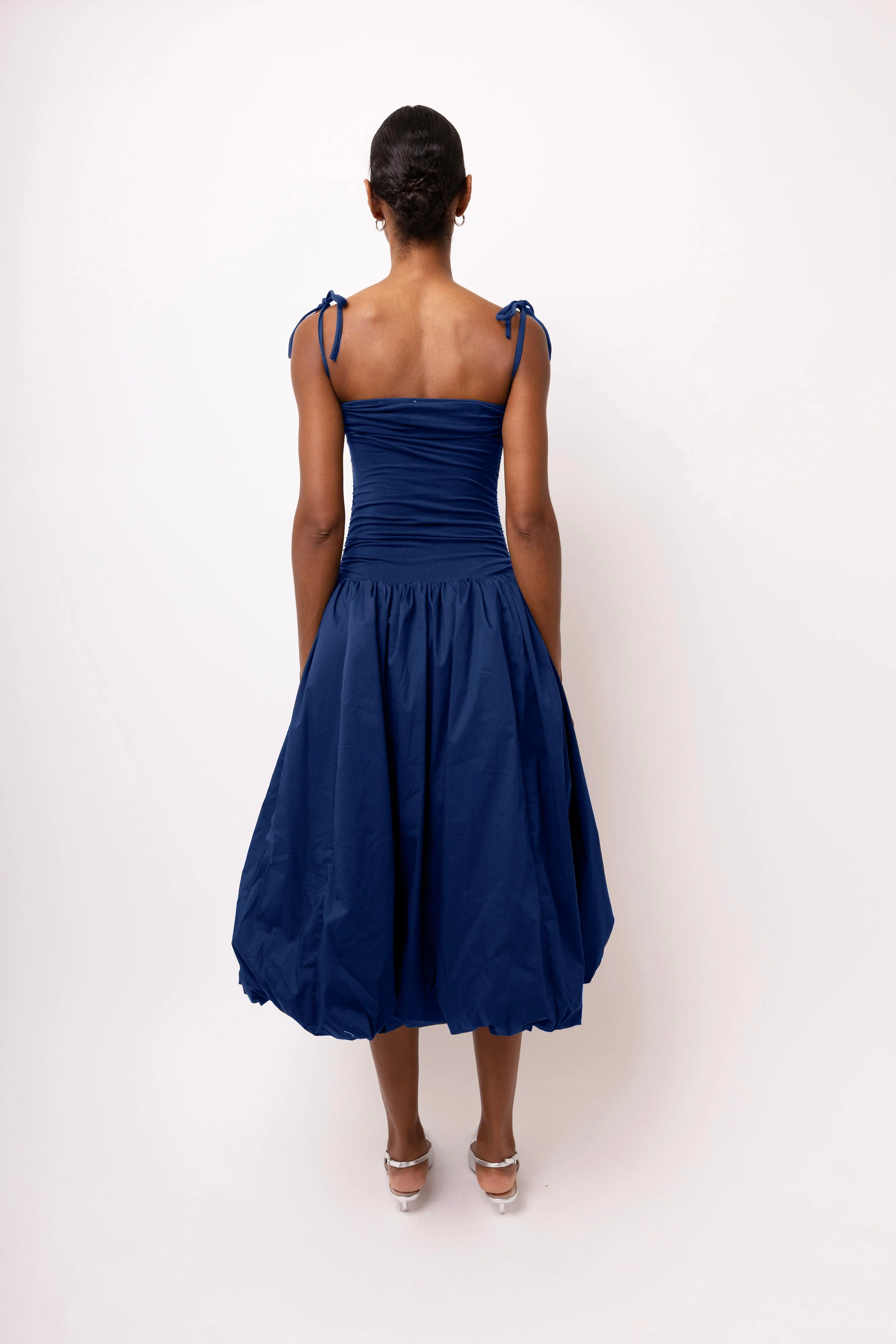 Alexa Rich Cotton Navy Blue Puffball Dress sold by AMYLYNN product image thumbnail 4