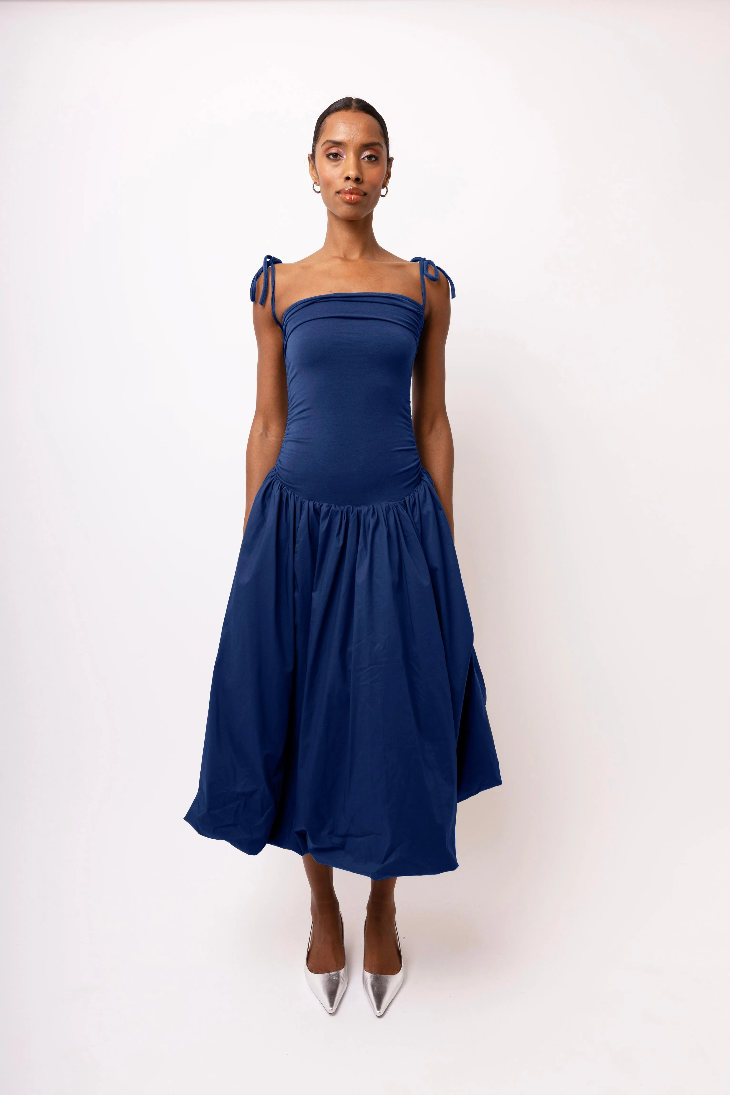 Alexa Rich Cotton Navy Blue Puffball Dress sold by AMYLYNN product image thumbnail 2