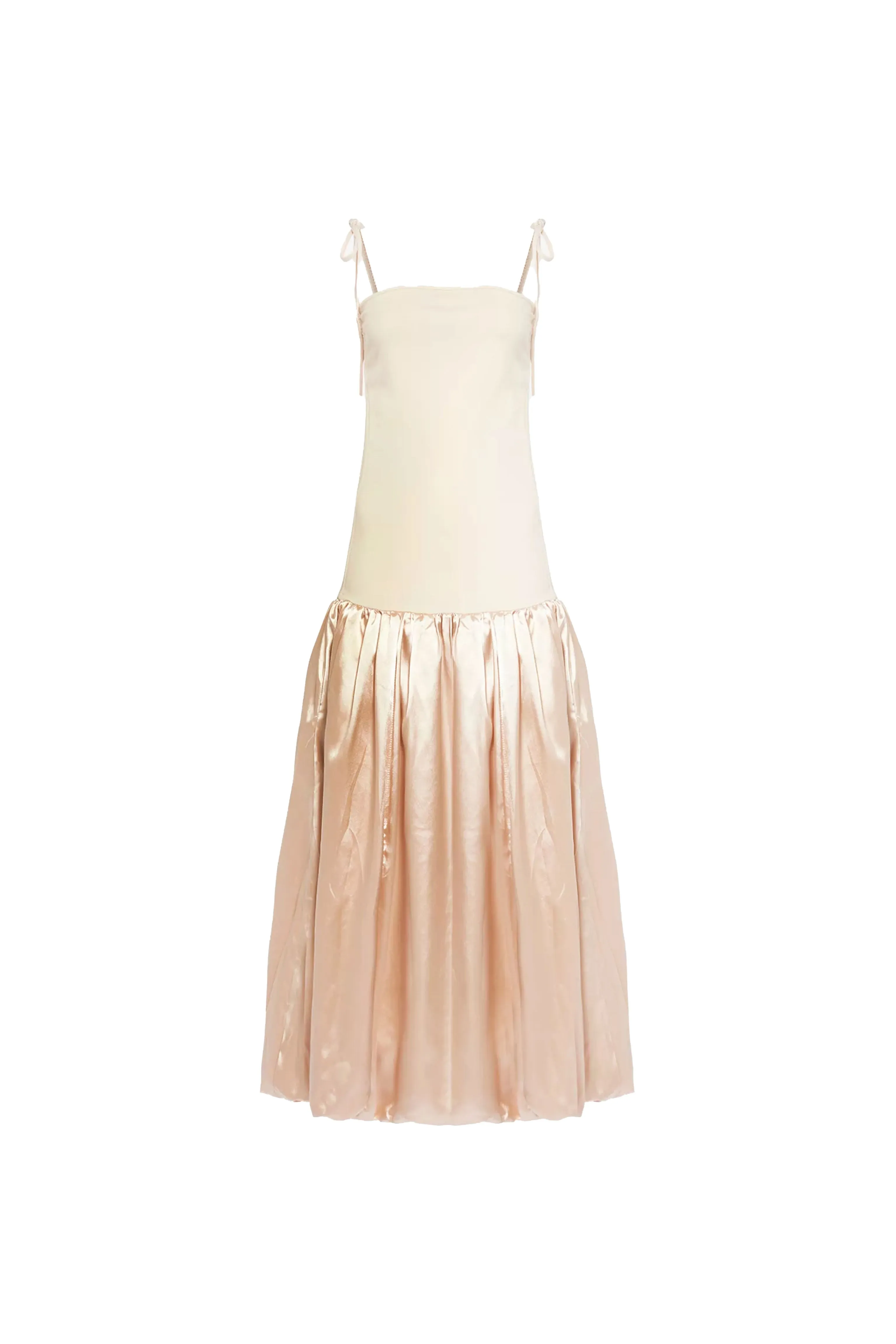 Alexa Rich Cotton Champagne Satin Puffball Dress sold by AMYLYNN