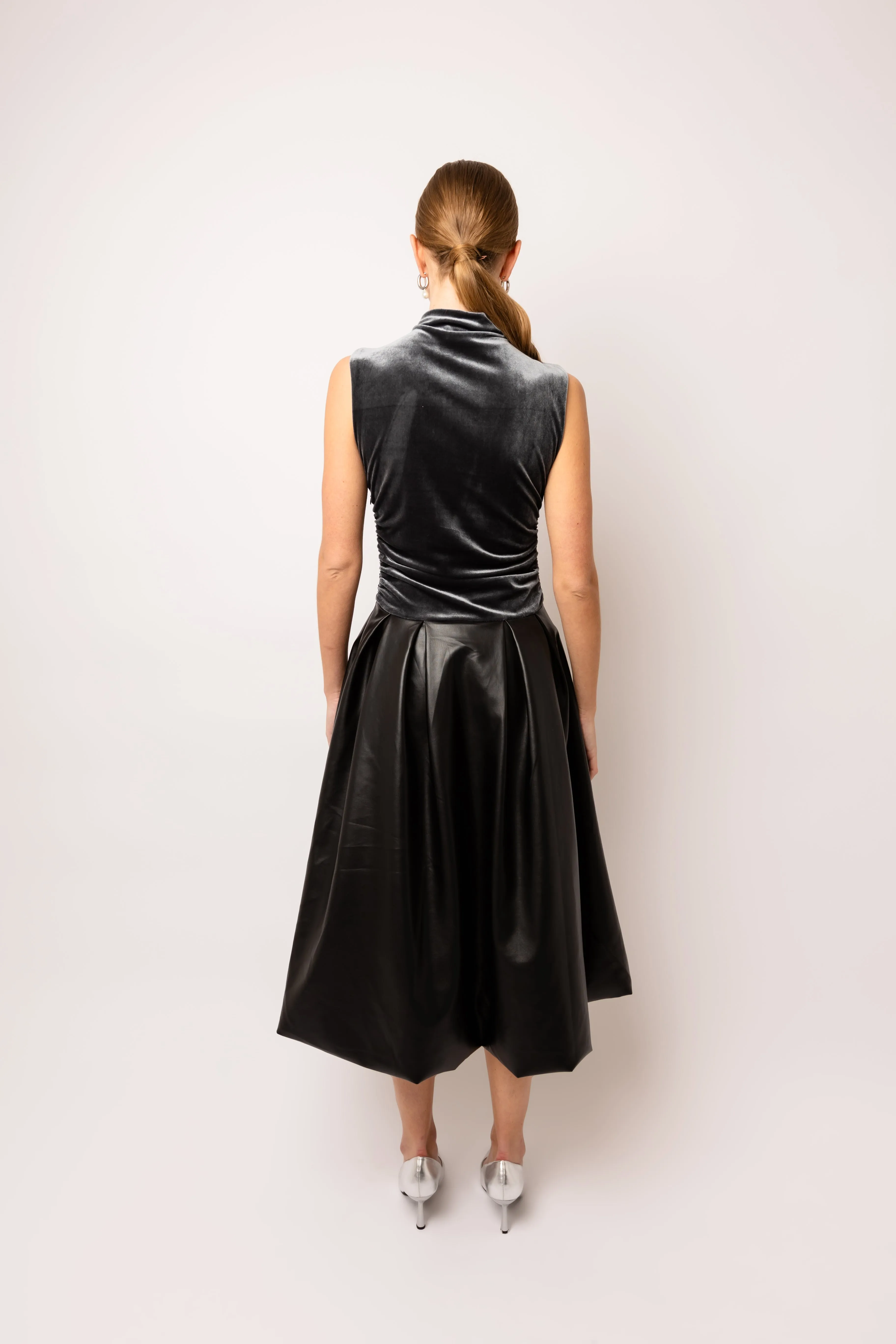 Autumn Graphite Puffball Midi Dress sold by AMYLYNN product image thumbnail 5