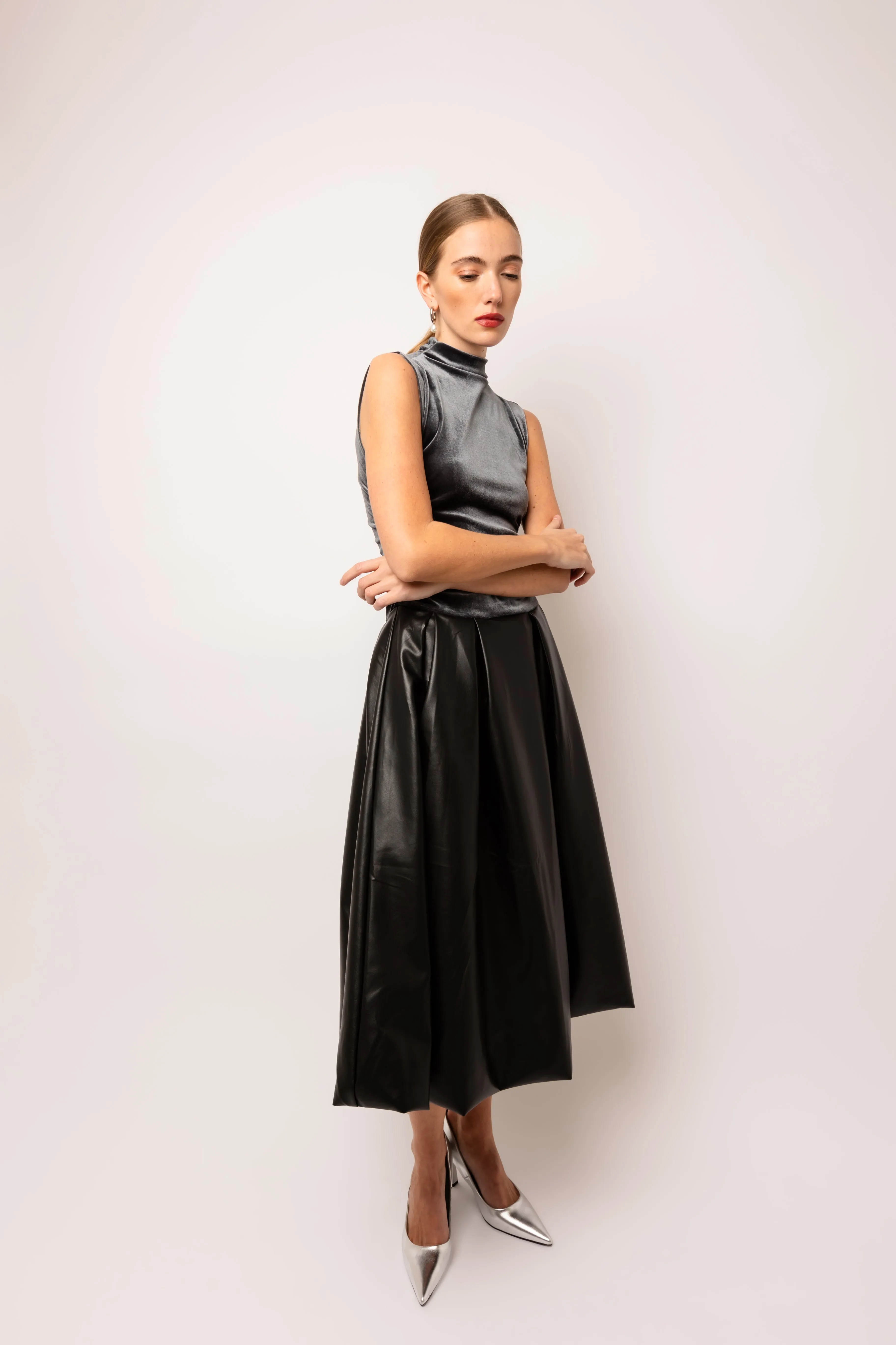 Autumn Graphite Puffball Midi Dress sold by AMYLYNN product image thumbnail 3