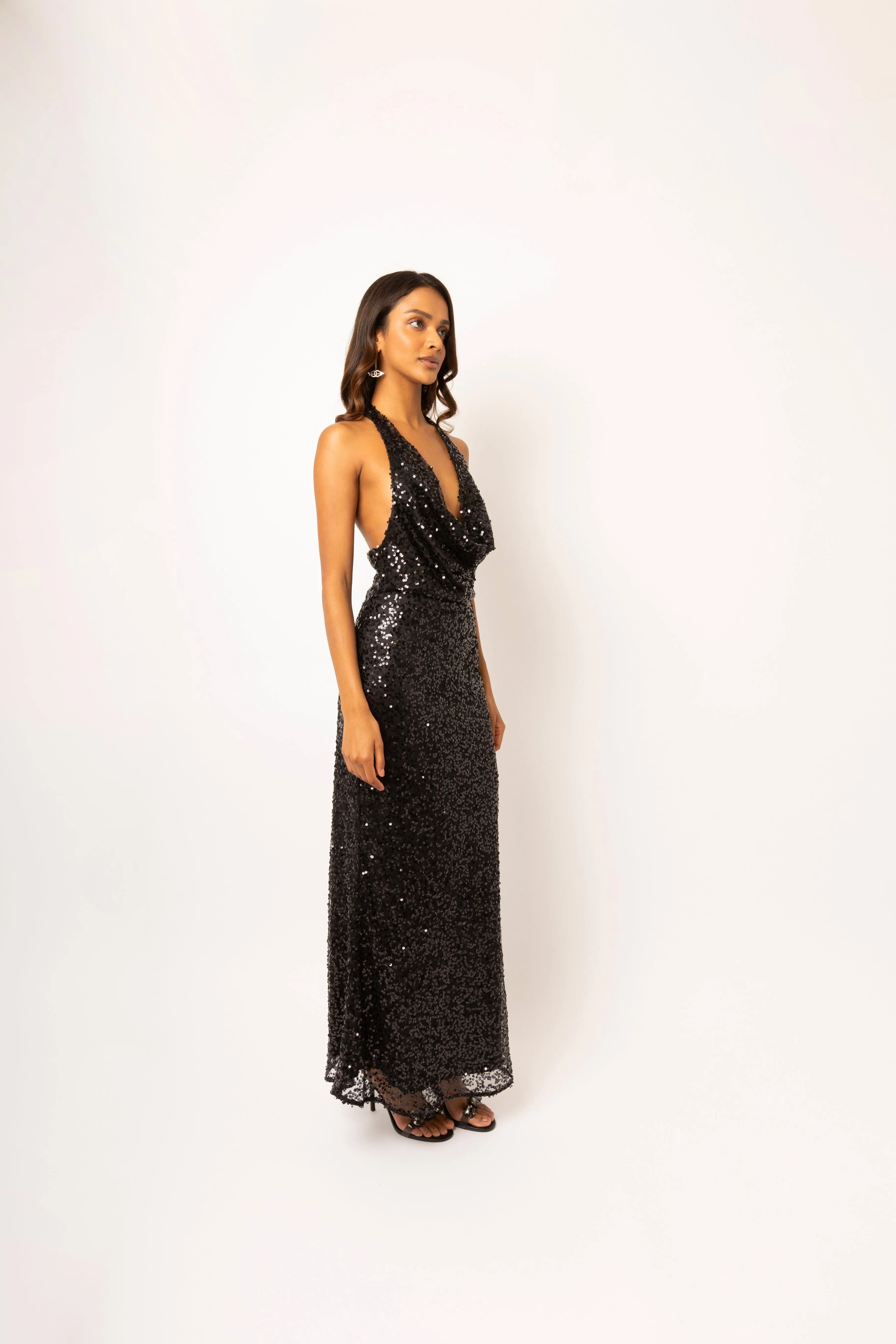 Rio Black Halter-neck Embellished Maxi Dress sold by AMYLYNN product image thumbnail 5