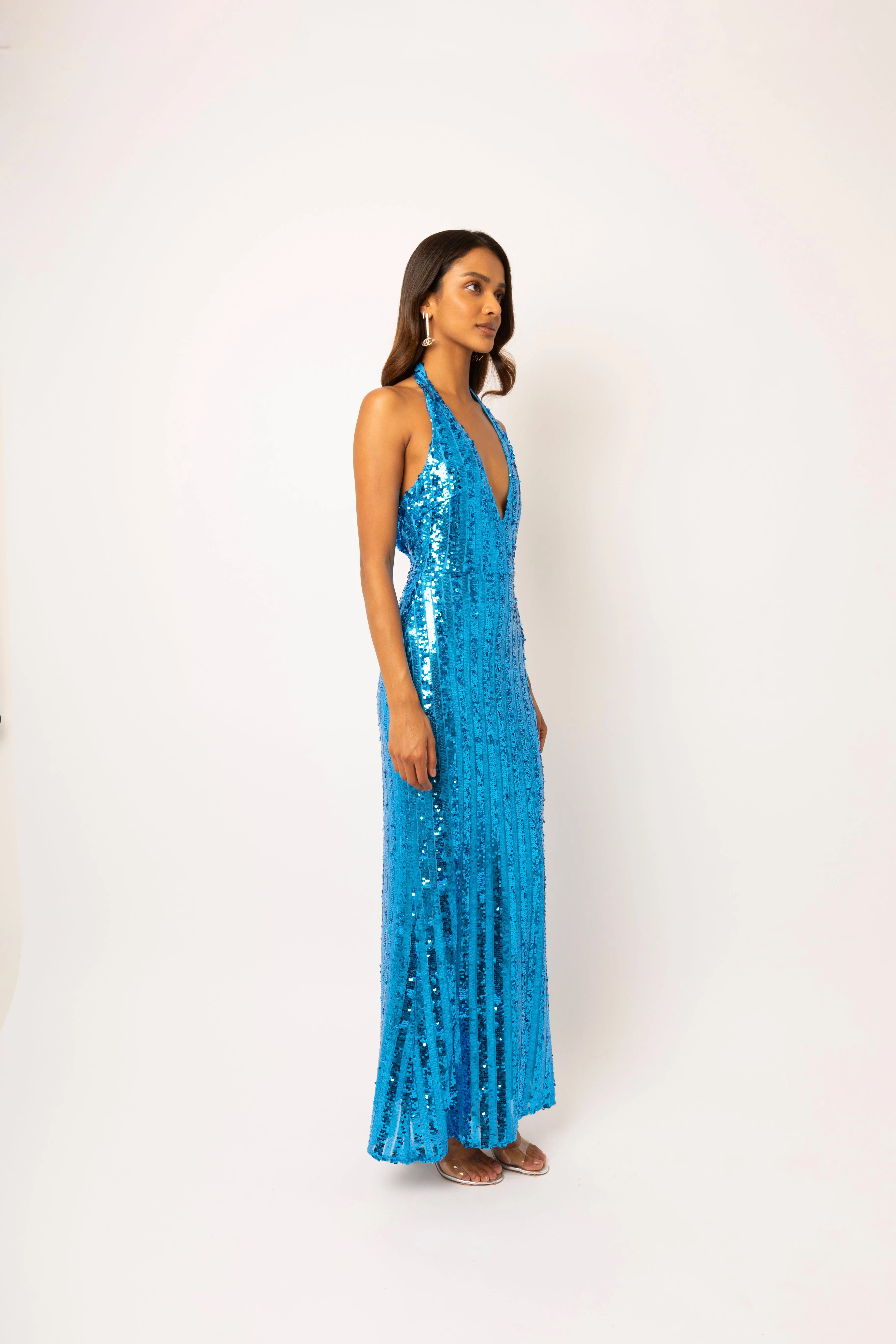 Shiloh Blue Sequin Maxi Dress sold by AMYLYNN product image thumbnail 5