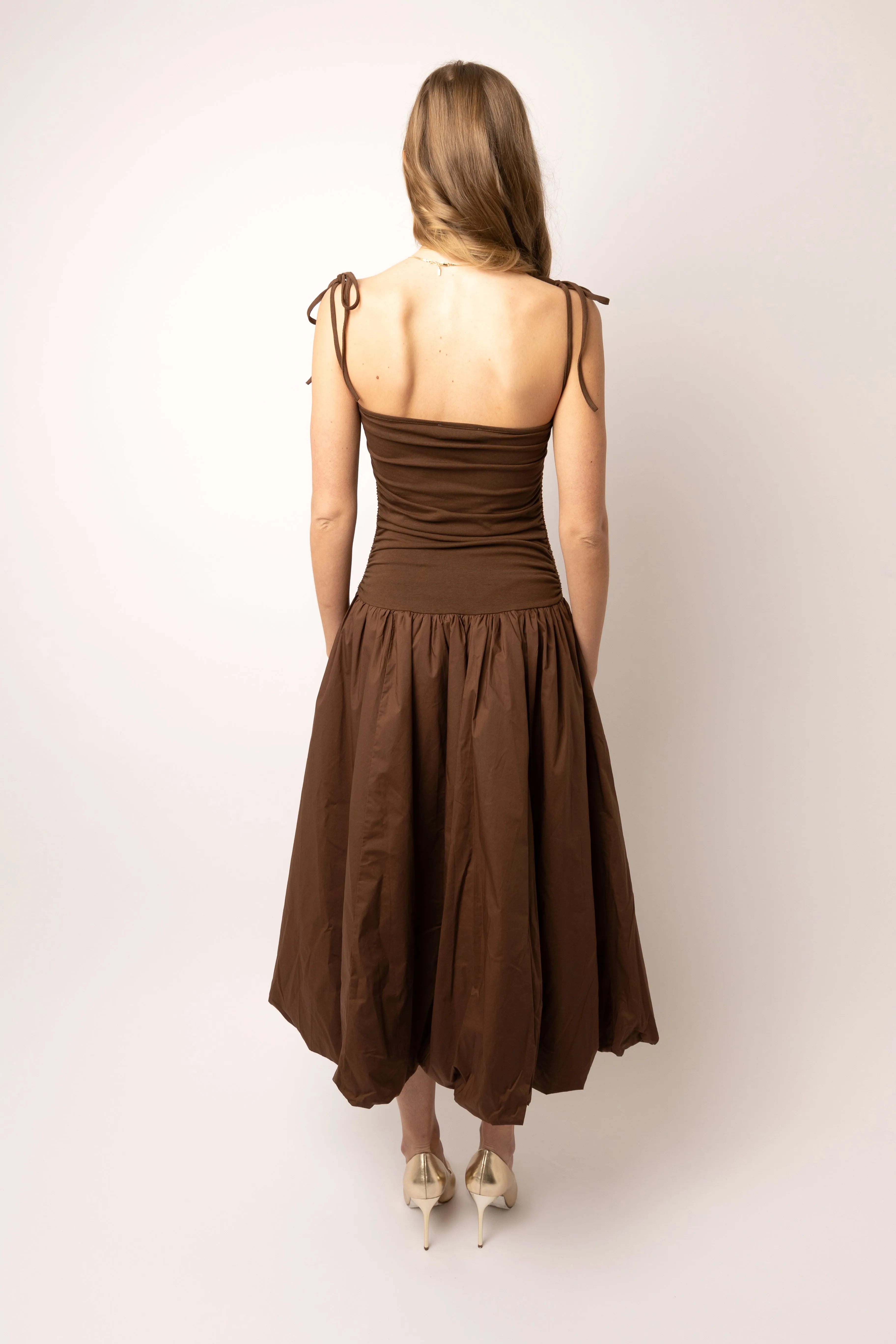 Alexa Chocolate Brown Puffball Dress sold by AMYLYNN product image thumbnail 5