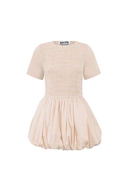 Eleanor Pure Cotton Milk Puffball Mini Dress sold by AMYLYNN