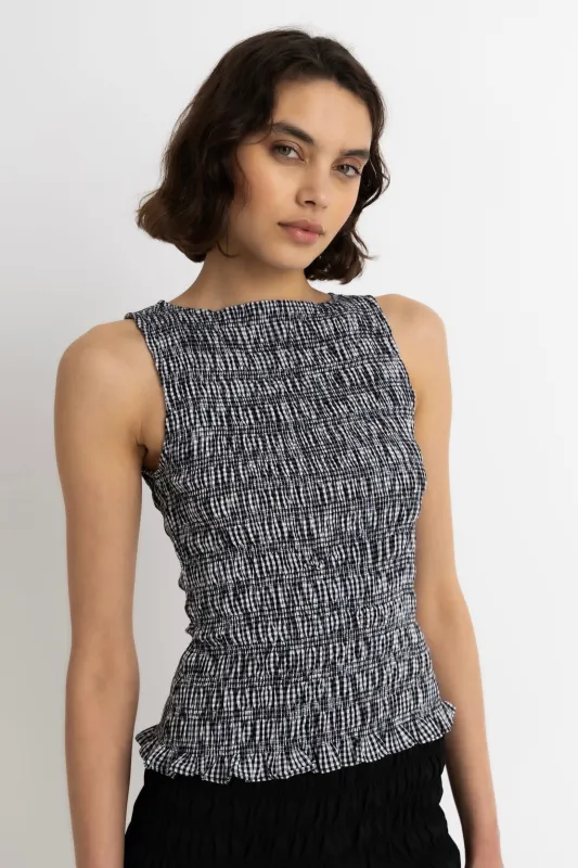 Sonya Pure Cotton Black Gingham Top sold by AMYLYNN