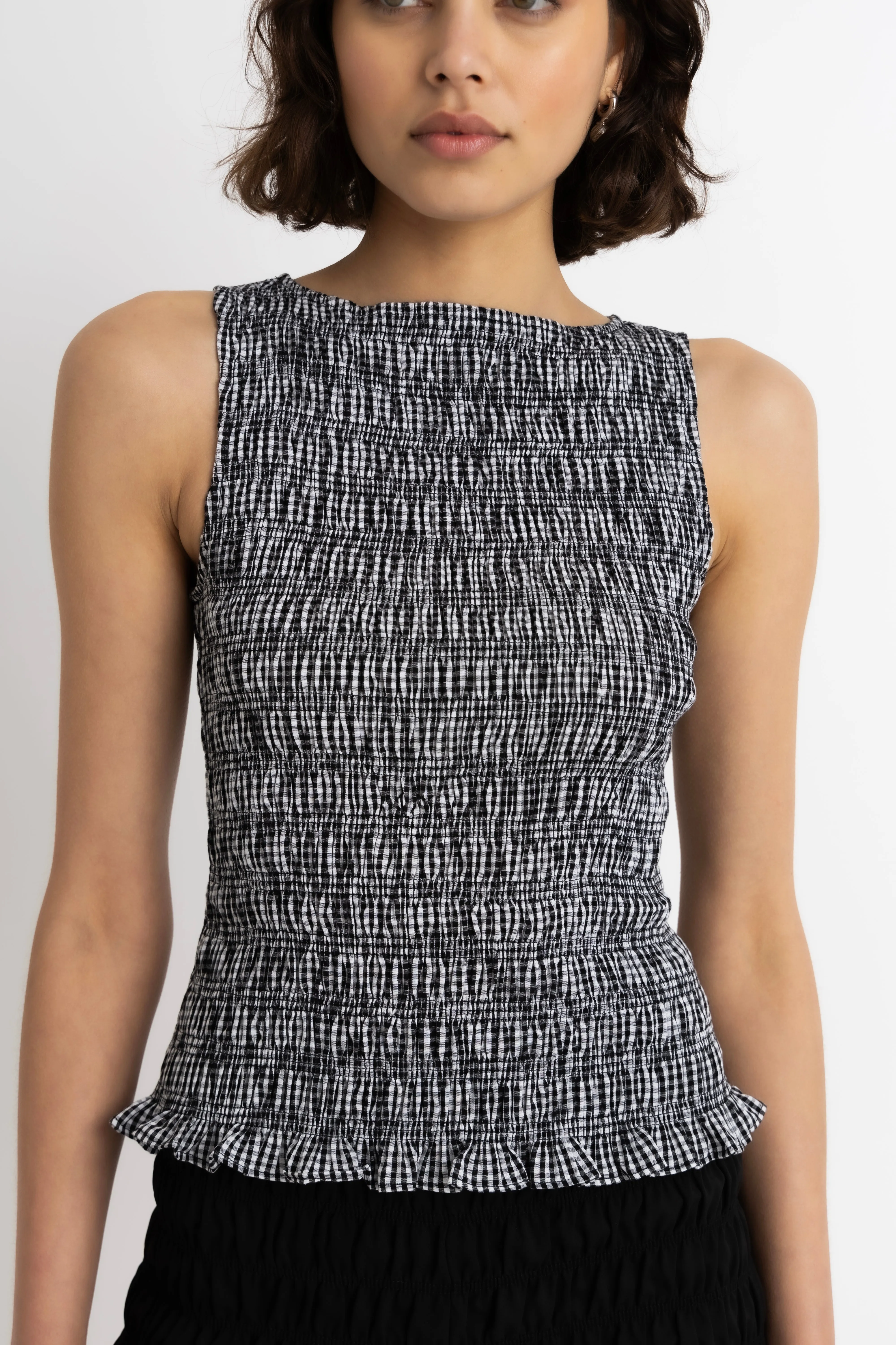 Sonya Pure Cotton Black Gingham Top sold by AMYLYNN product image thumbnail 2