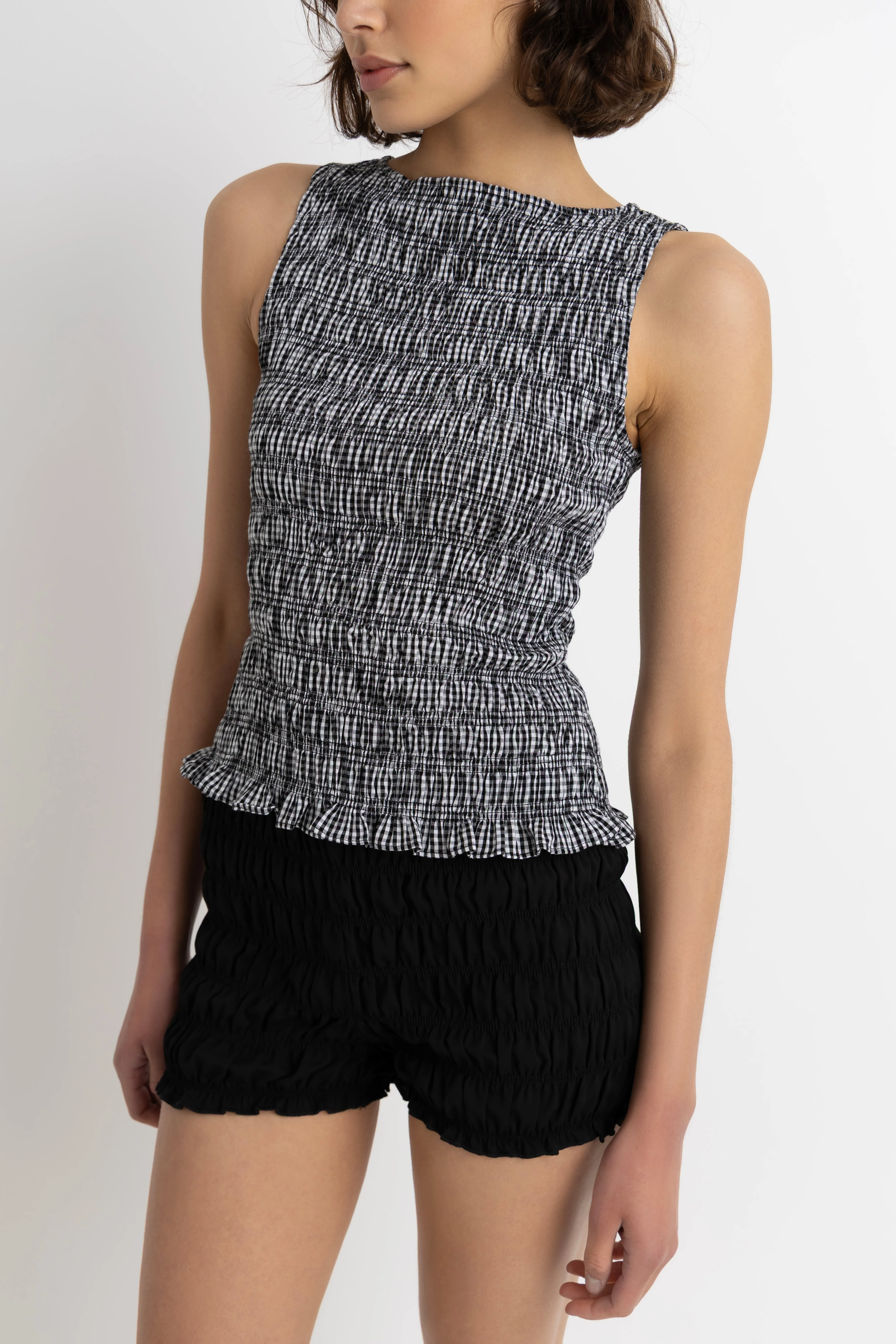Sonya Pure Cotton Black Gingham Top sold by AMYLYNN product image thumbnail 5