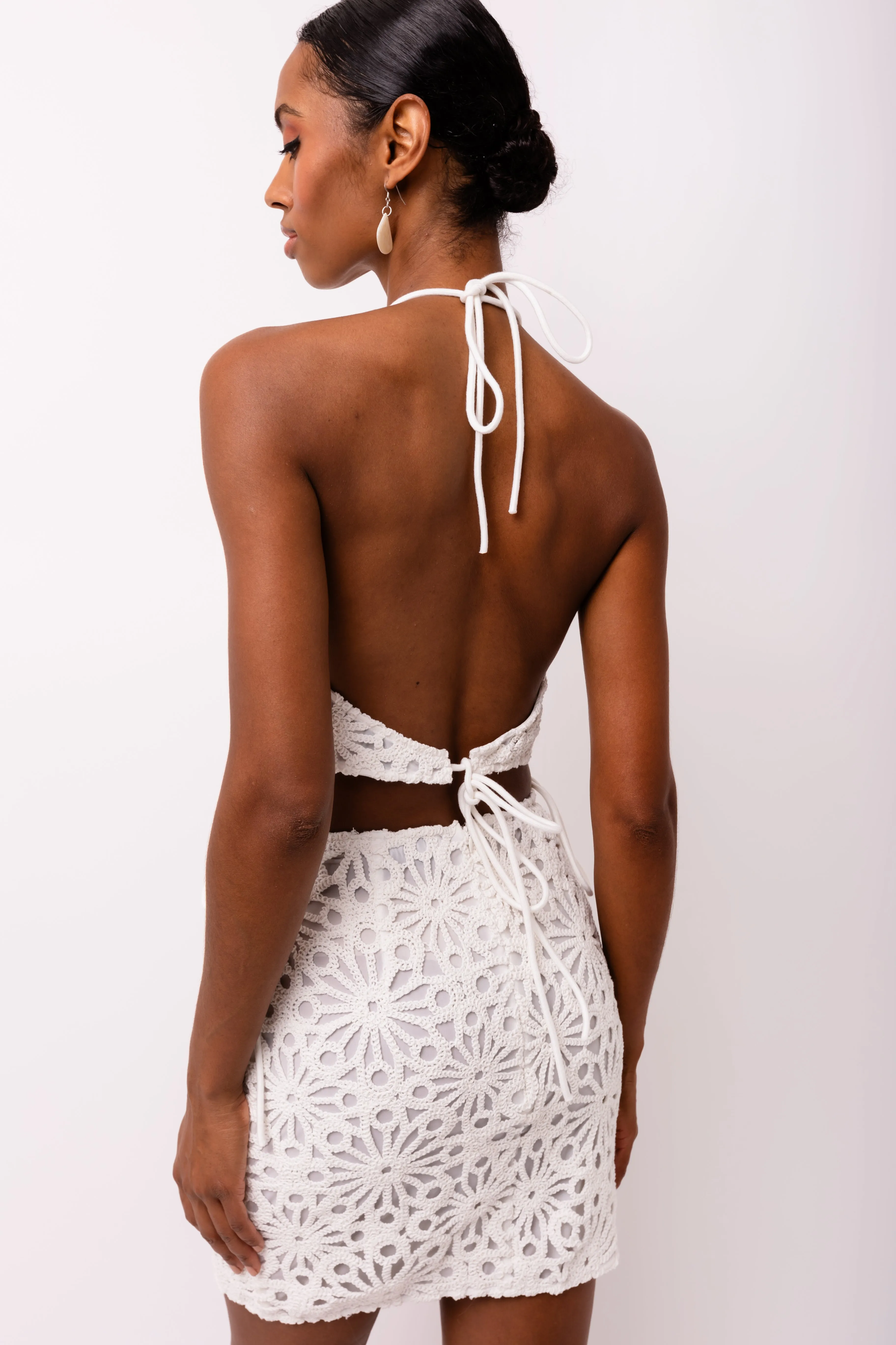 Bonnie Pure Cotton White Crochet Mini Skirt sold by AMYLYNN product image thumbnail 4