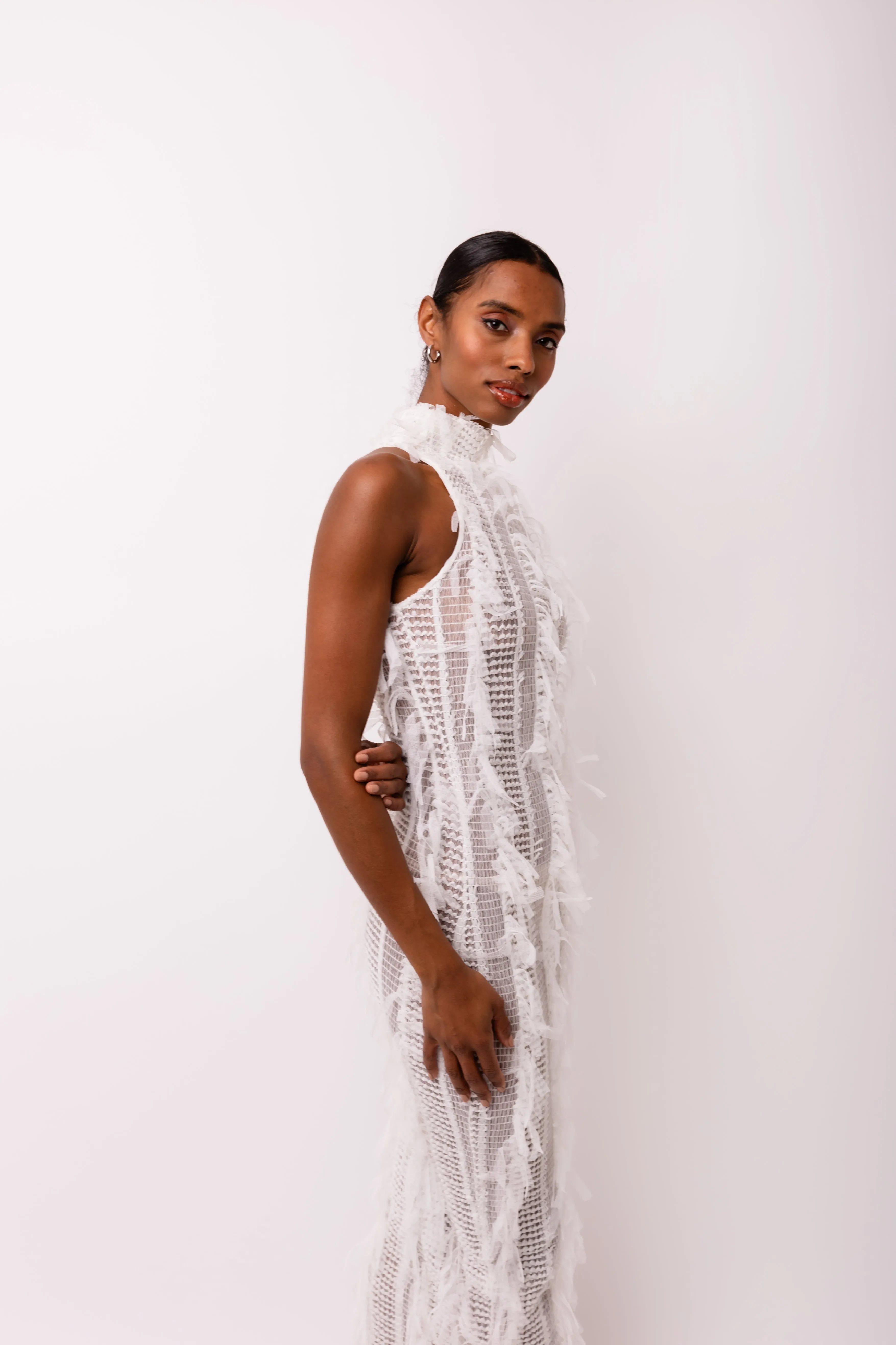 Calla White Midi Dress sold by AMYLYNN product image thumbnail 4