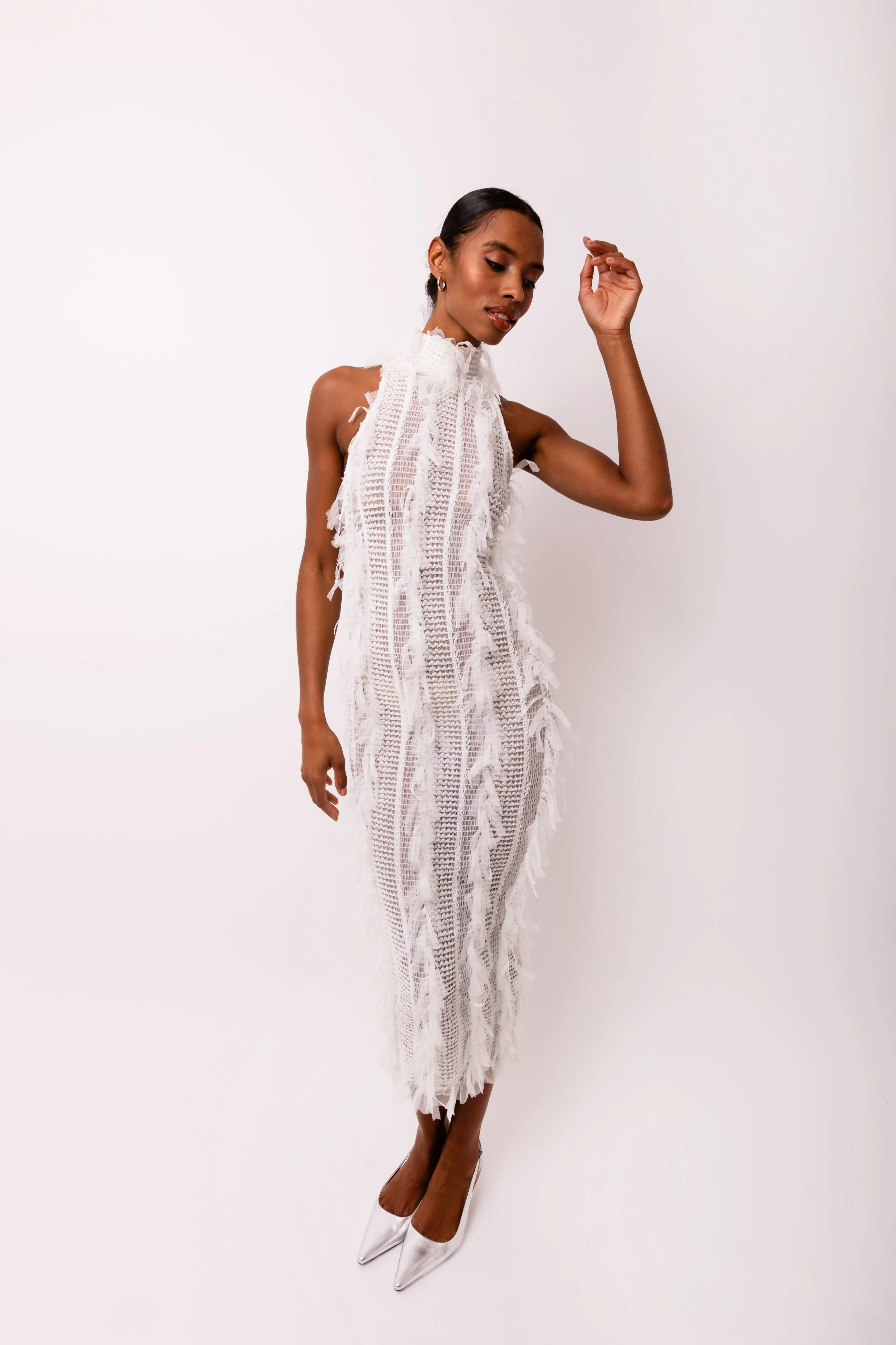 Calla White Midi Dress sold by AMYLYNN product image thumbnail 2