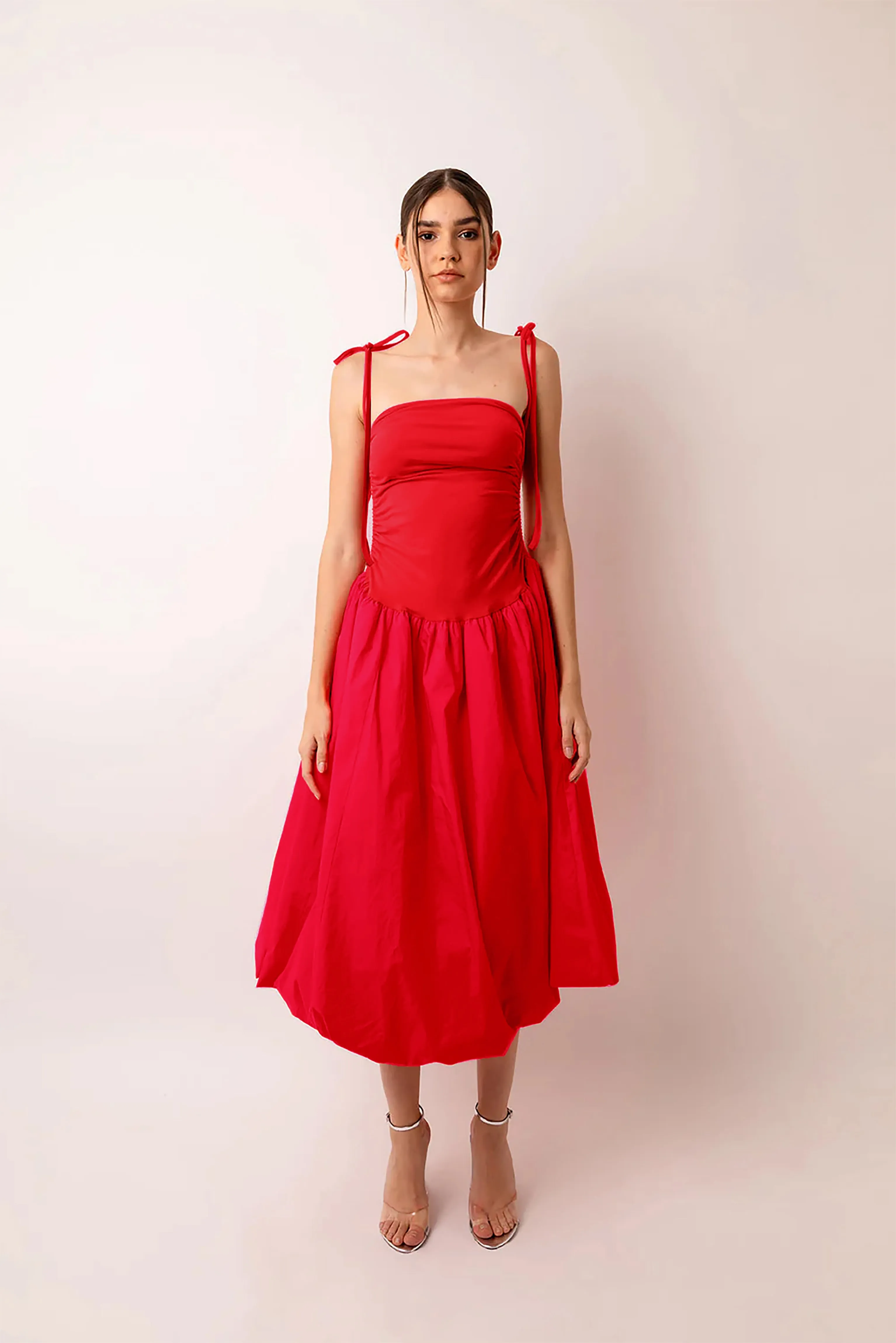 Alexa Cherry Red Puffball Dress sold by AMYLYNN product image thumbnail 2