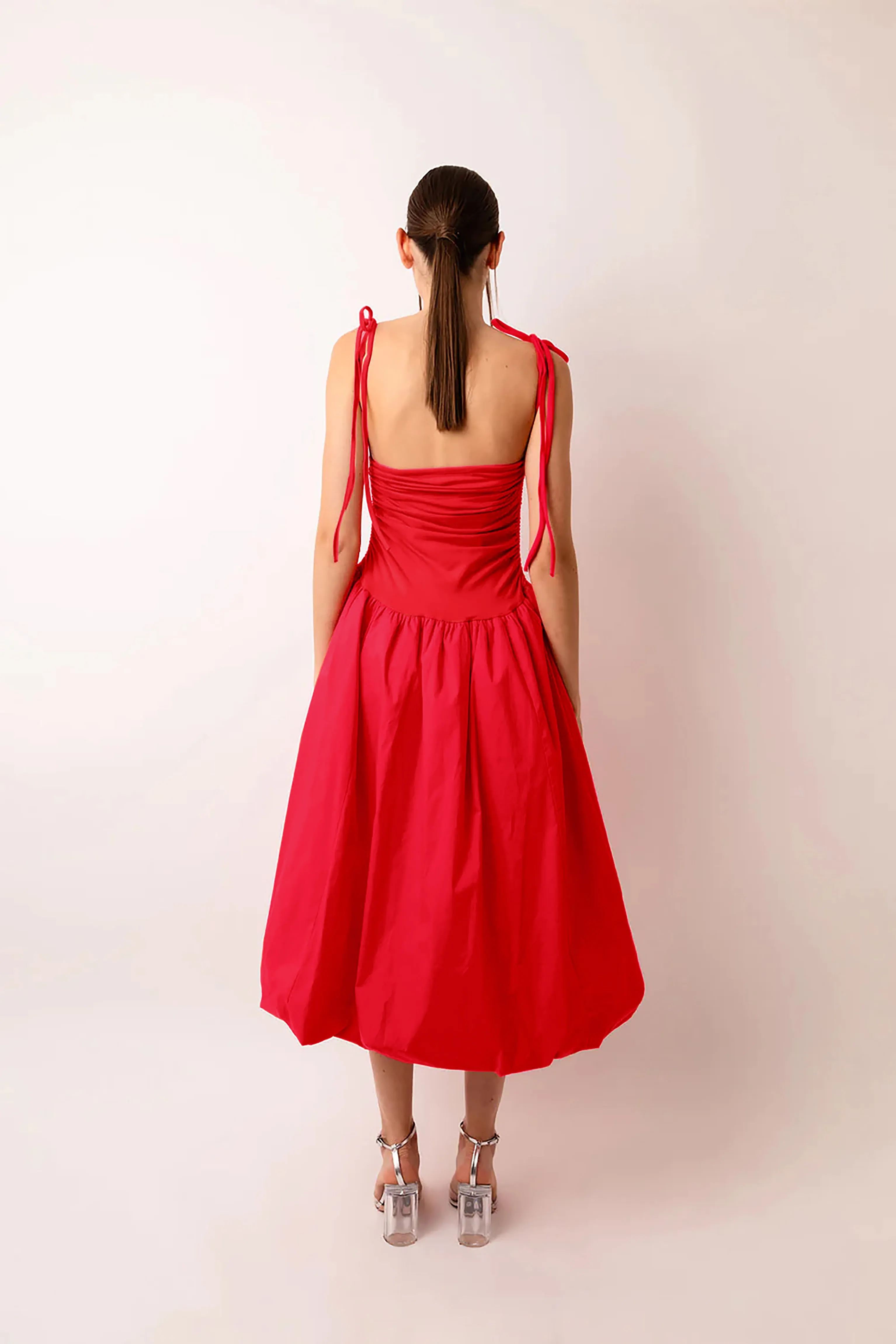 Alexa Cherry Red Puffball Dress sold by AMYLYNN product image thumbnail 4
