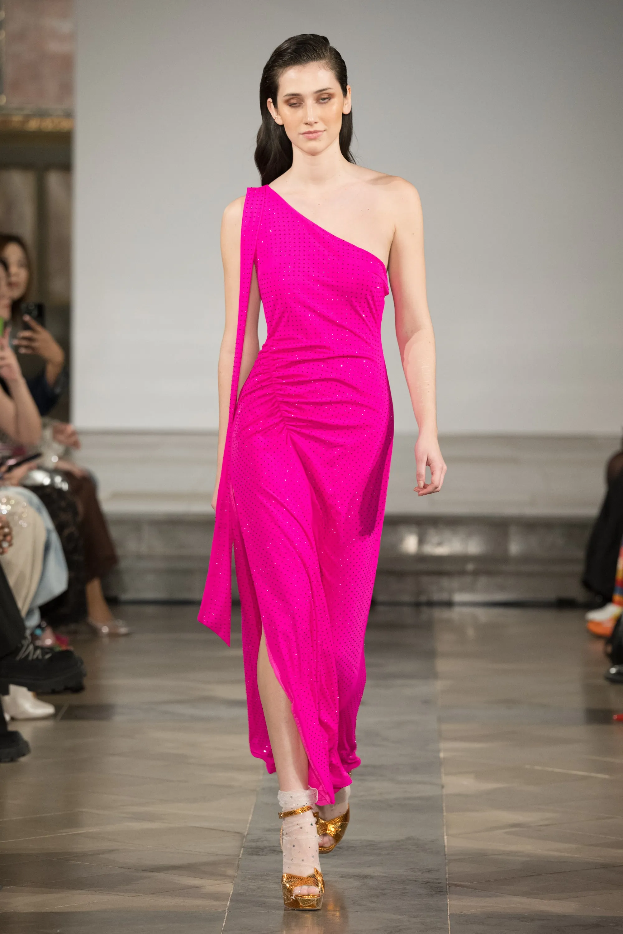 Stella Pink Asymmetrical Embellished Maxi Dress sold by AMYLYNN product image thumbnail 2