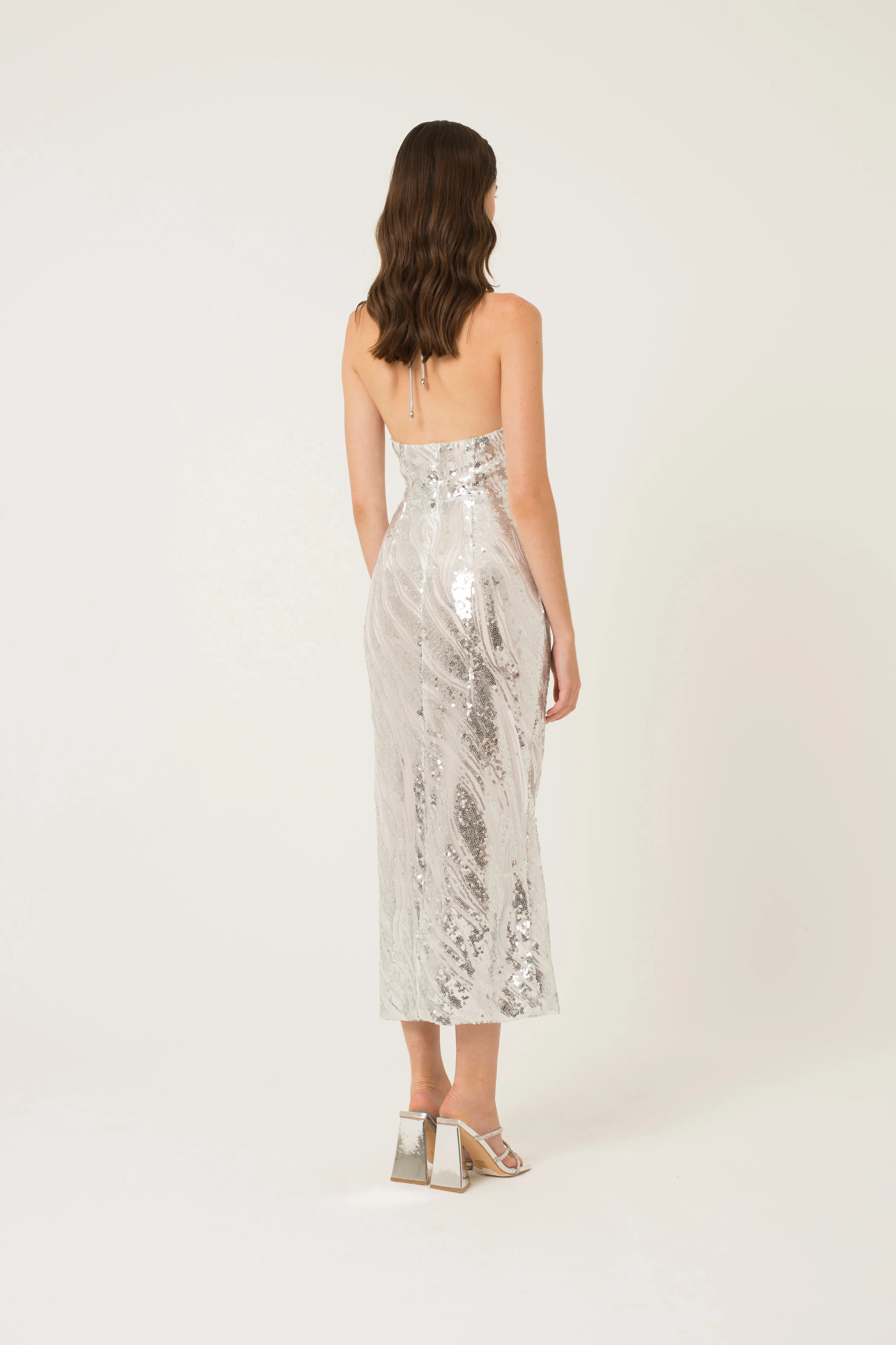 Winonah Silver Halter Neck Dress sold by AMYLYNN product image thumbnail 5