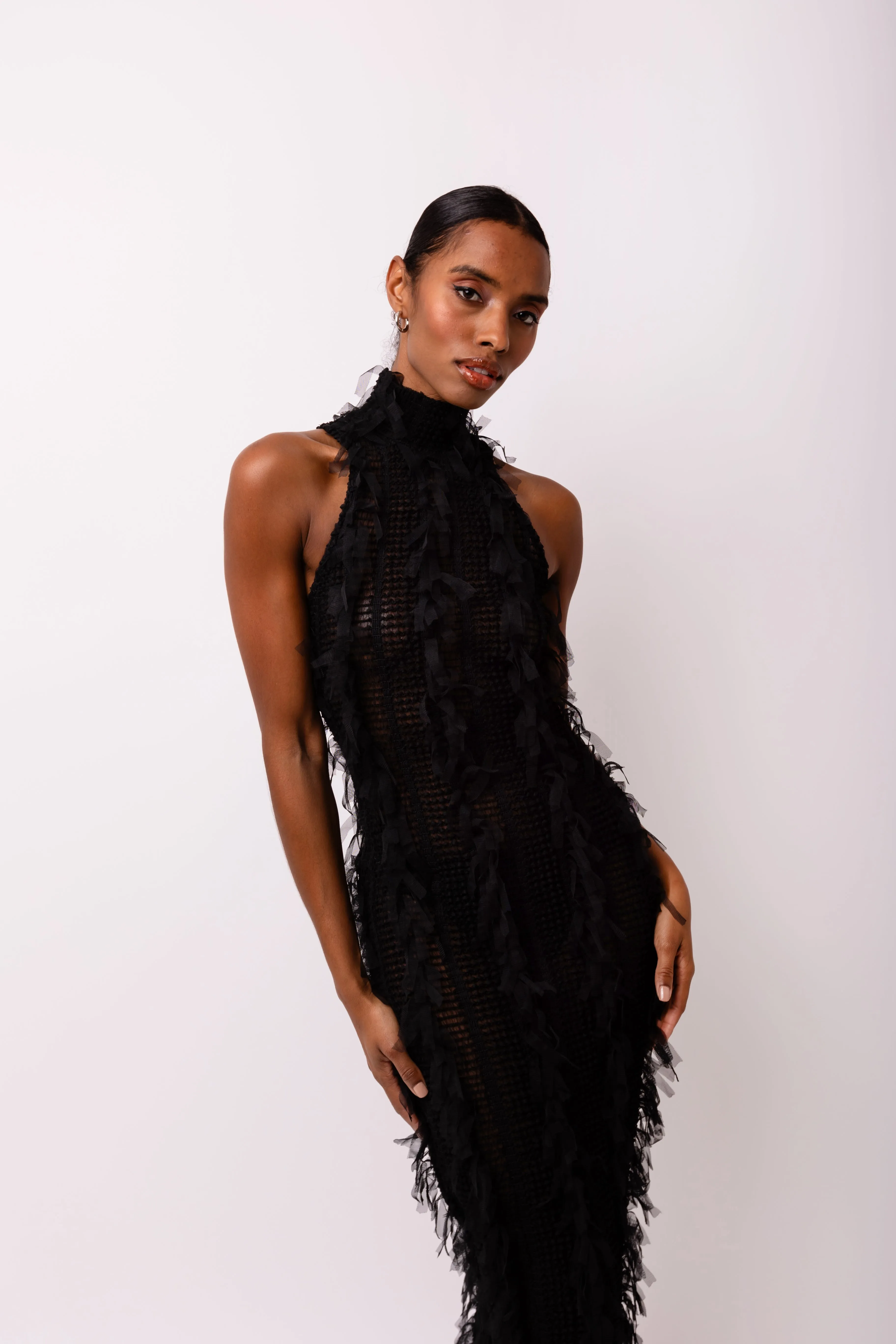 Calla Black Slim Fit Midi Dress sold by AMYLYNN product image thumbnail 2