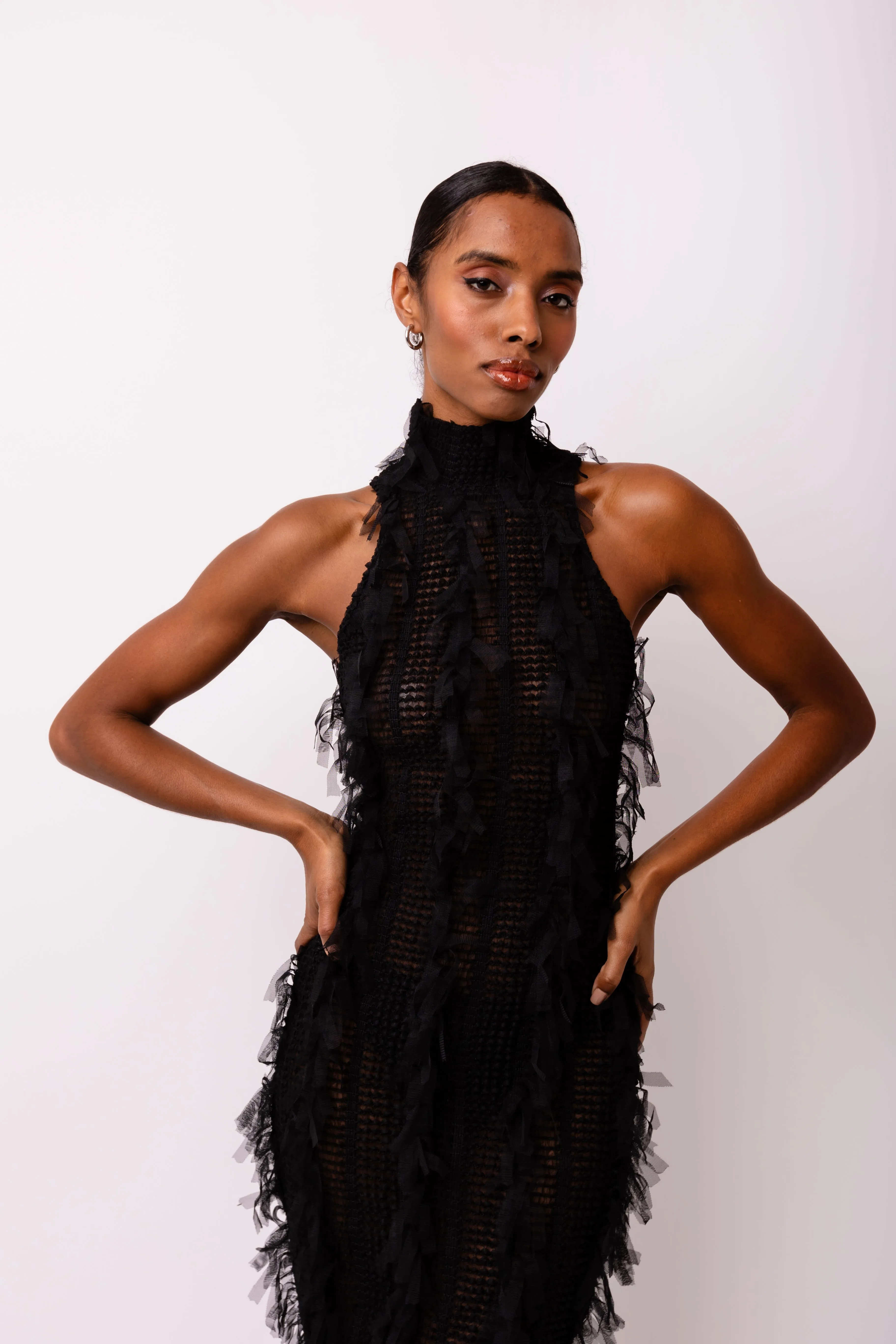 Calla Black Slim Fit Midi Dress sold by AMYLYNN product image thumbnail 4