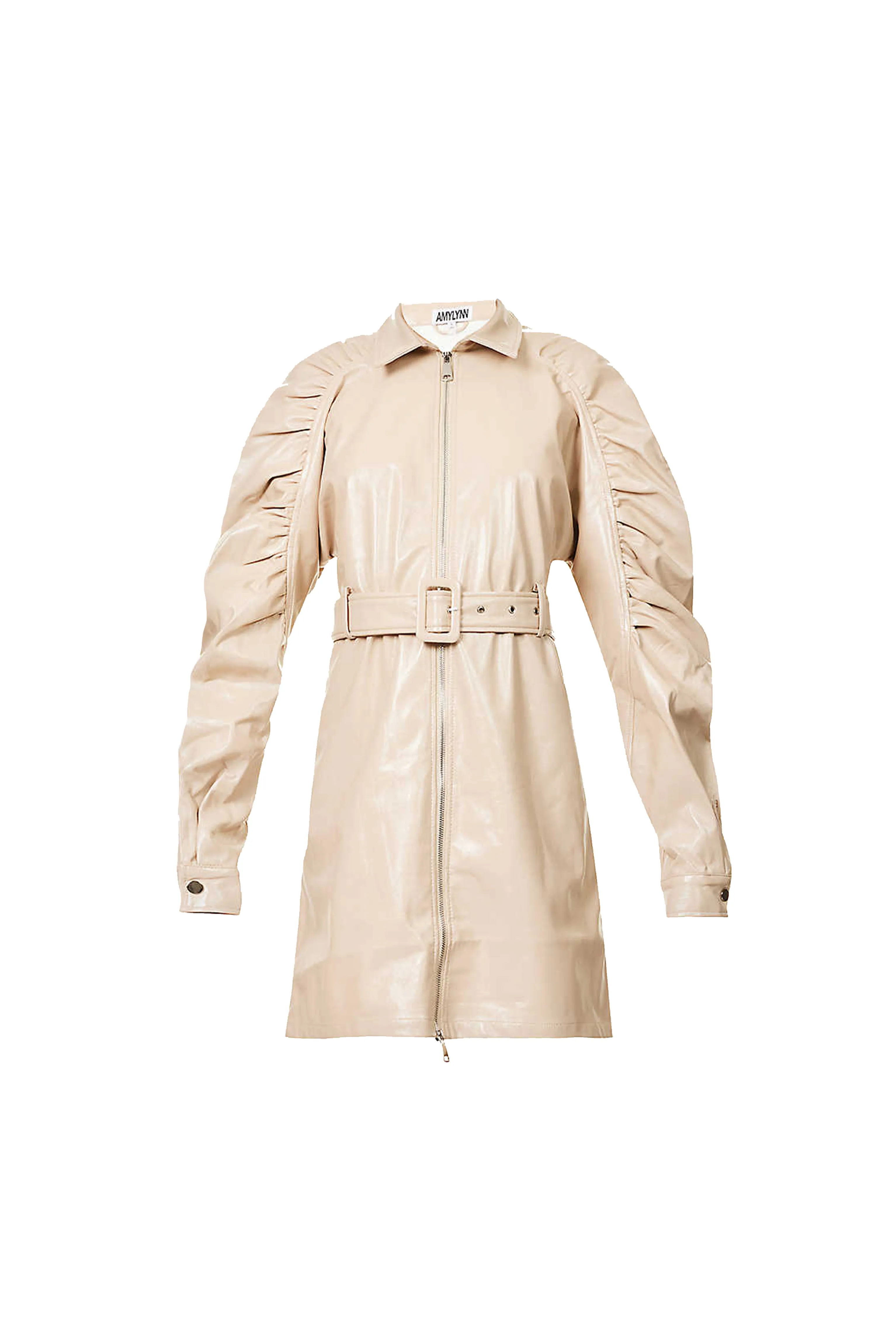 Bia Beige Faux Leather Zip Up Dress sold by AMYLYNN