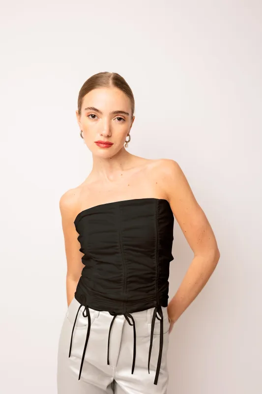 Alexa Pure Cotton Black Utility Top sold by AMYLYNN