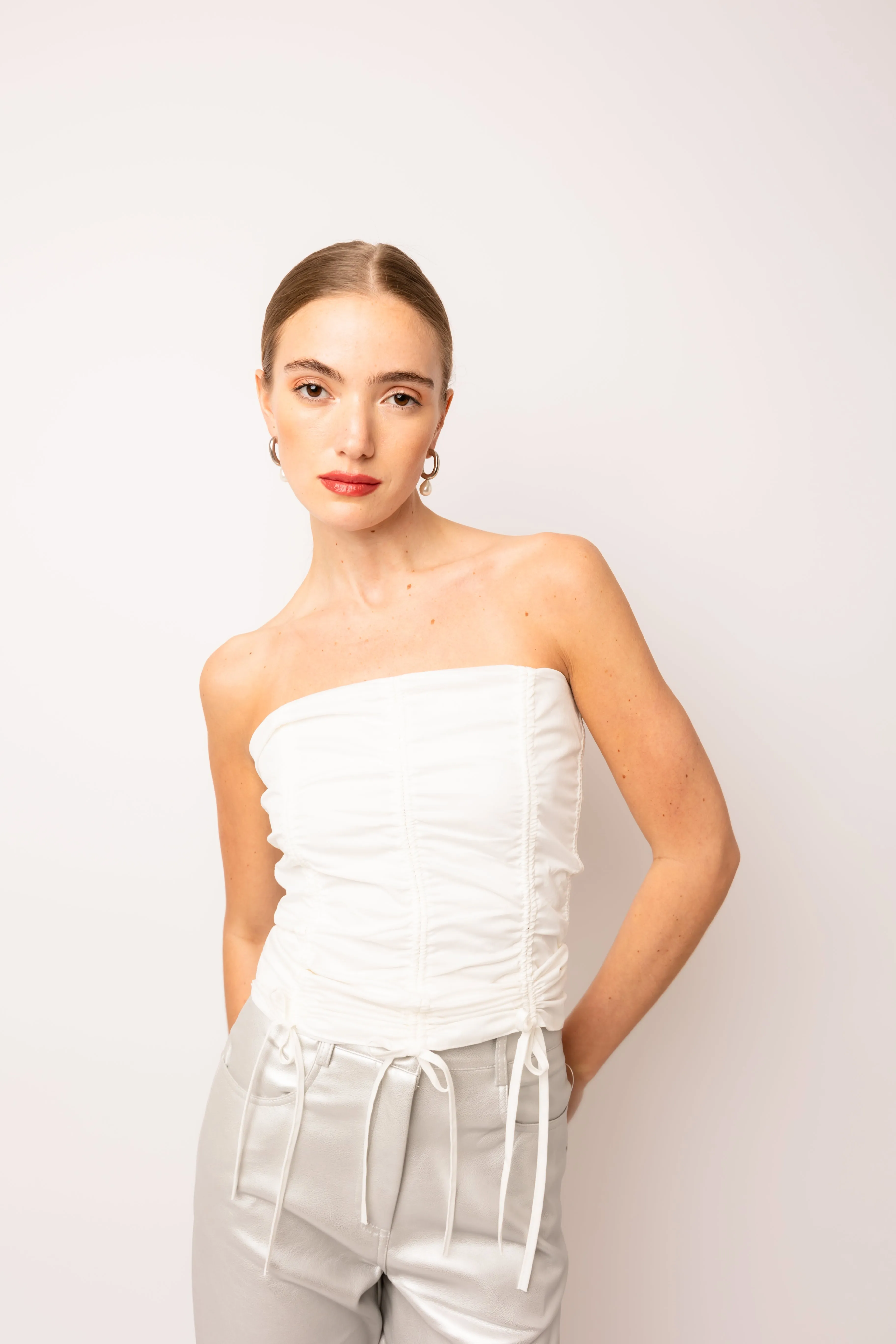 Alexa Pure Cotton White Utility Top sold by AMYLYNN product image thumbnail 3