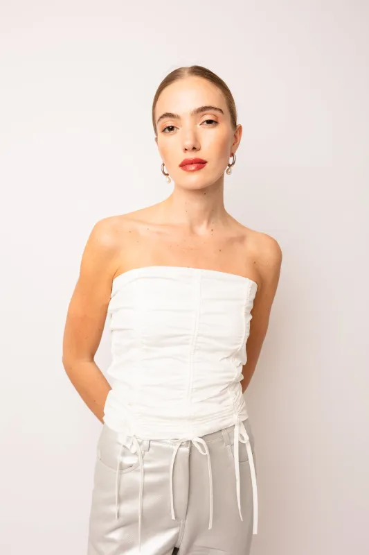 Alexa Pure Cotton White Utility Top sold by AMYLYNN