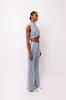 Paloma Rich Cotton Denim Embellished Trousers sold by AMYLYNN