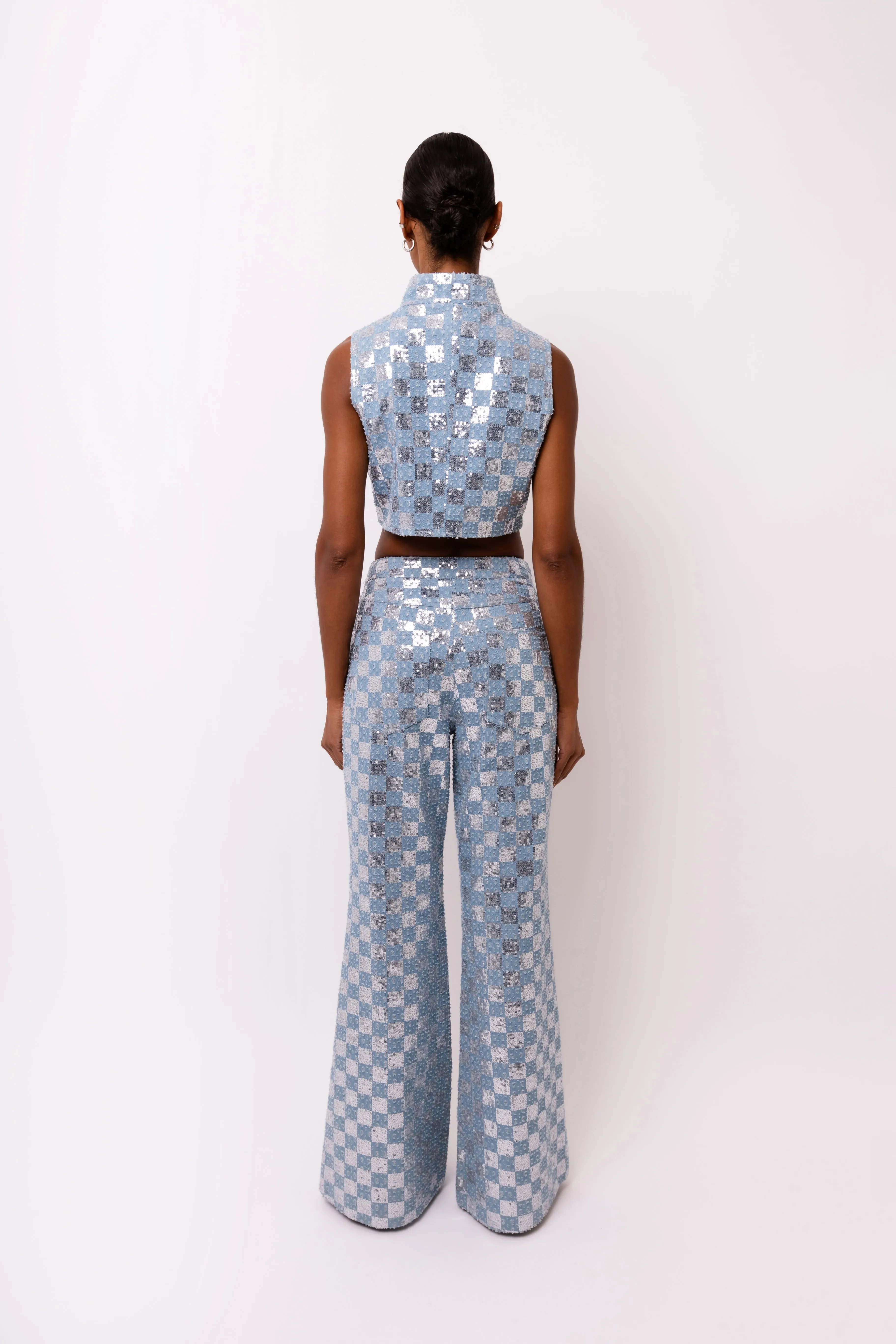 Paloma Rich Cotton Denim Embellished Trousers sold by AMYLYNN product image thumbnail 5