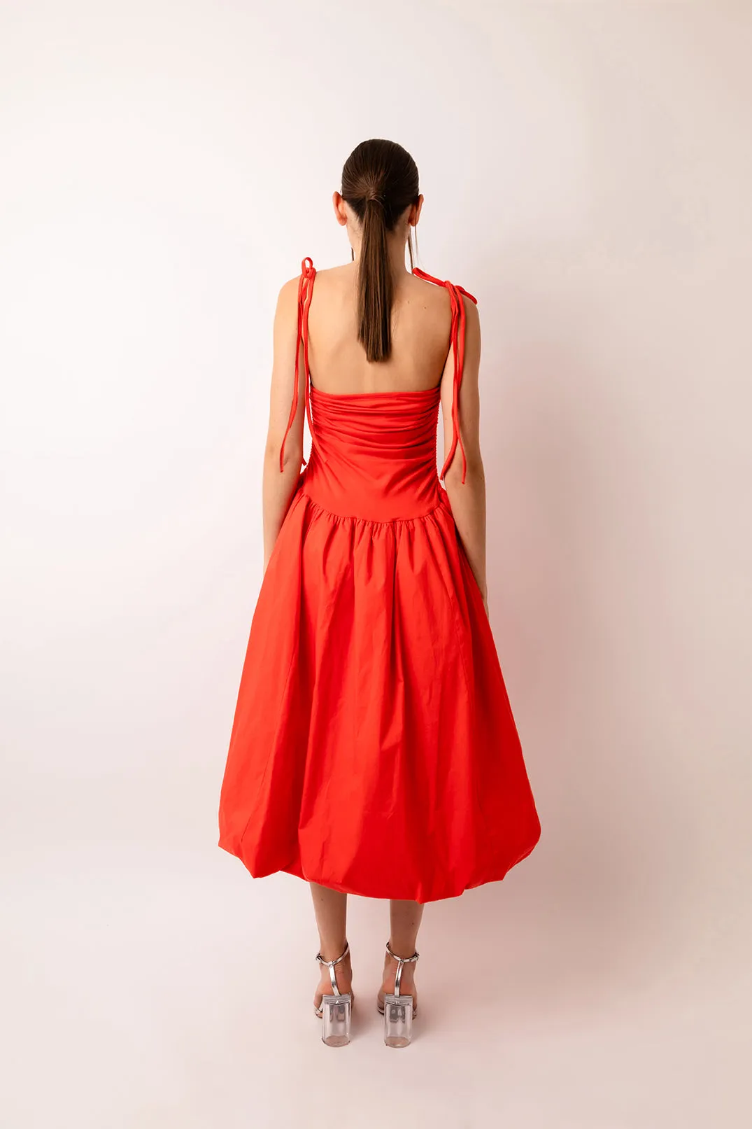 Alexa Tiger Orange Puffball Dress sold by AMYLYNN product image thumbnail 3