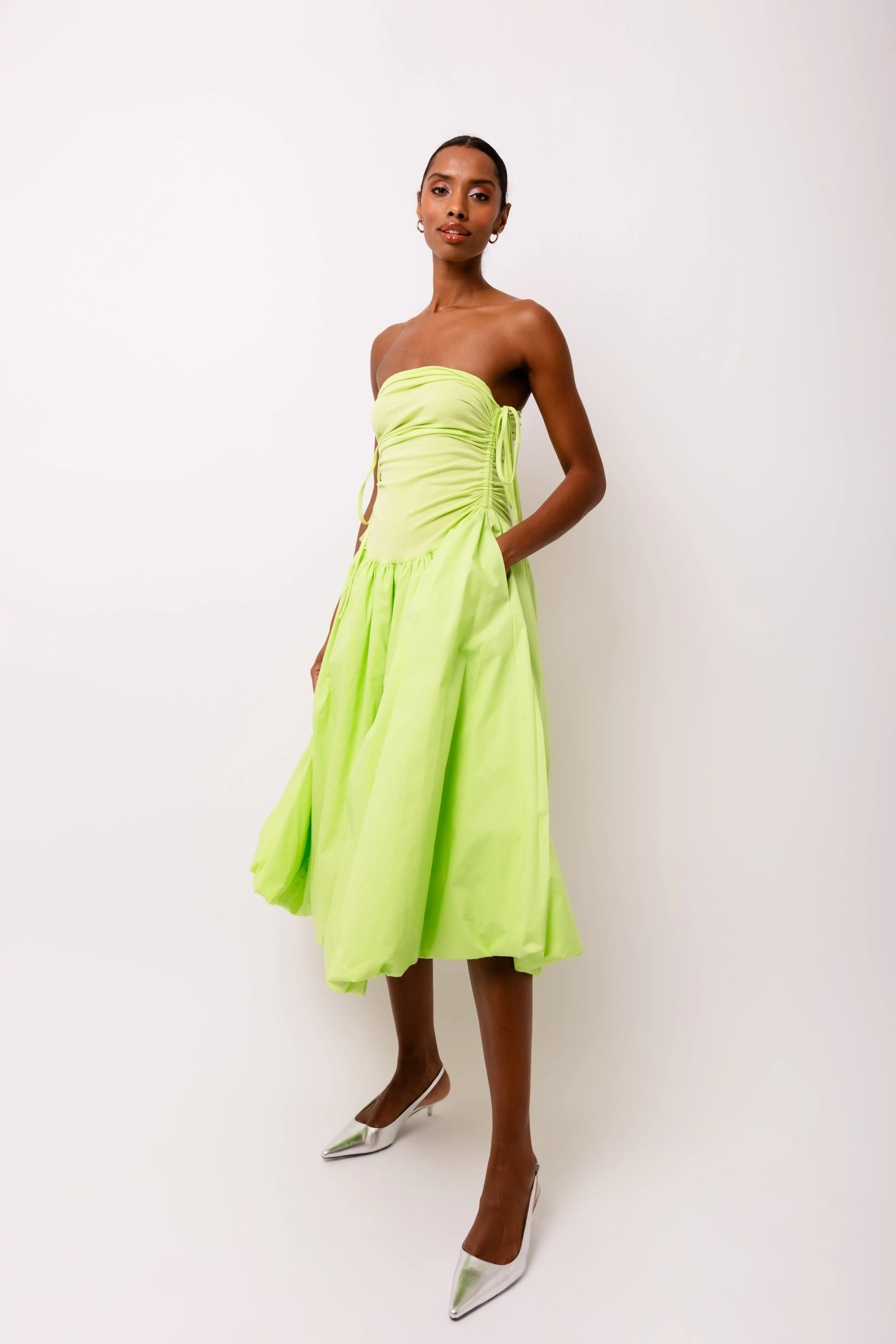 Alexa Lime Green Puffball Dress sold by AMYLYNN product image thumbnail 4