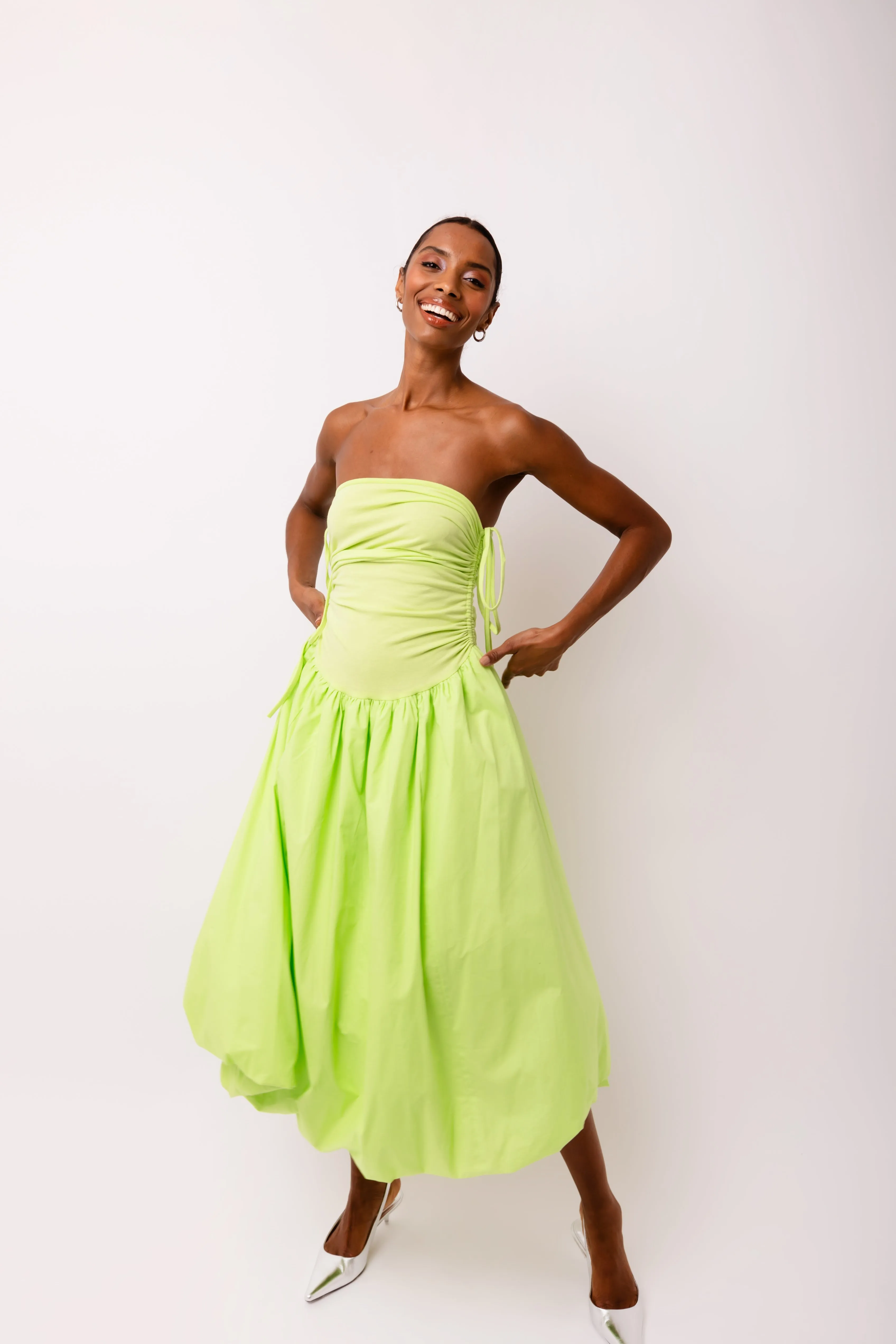 Alexa Lime Green Puffball Dress sold by AMYLYNN