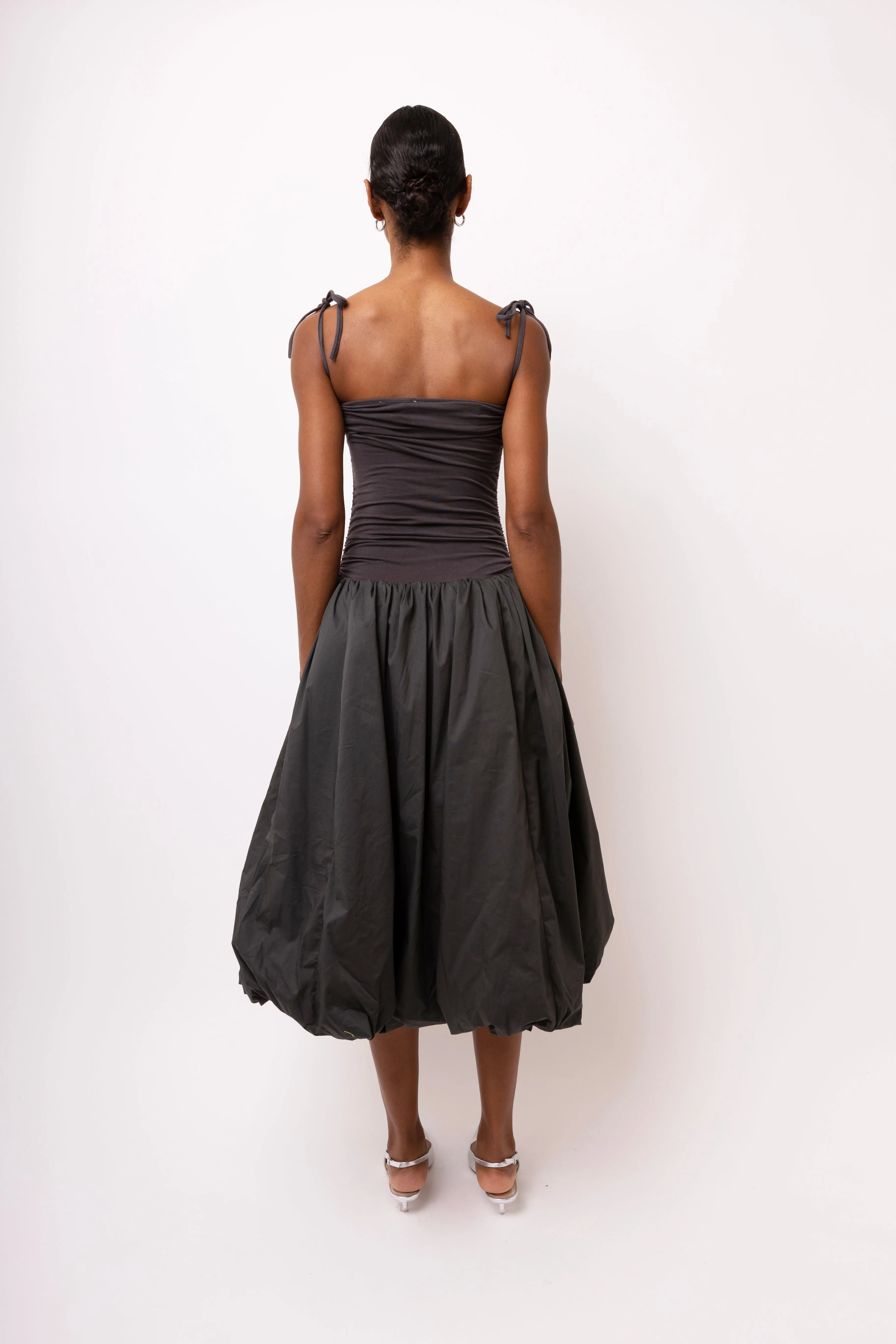 Alexa Dark Grey Puffball Dress sold by AMYLYNN product image thumbnail 5