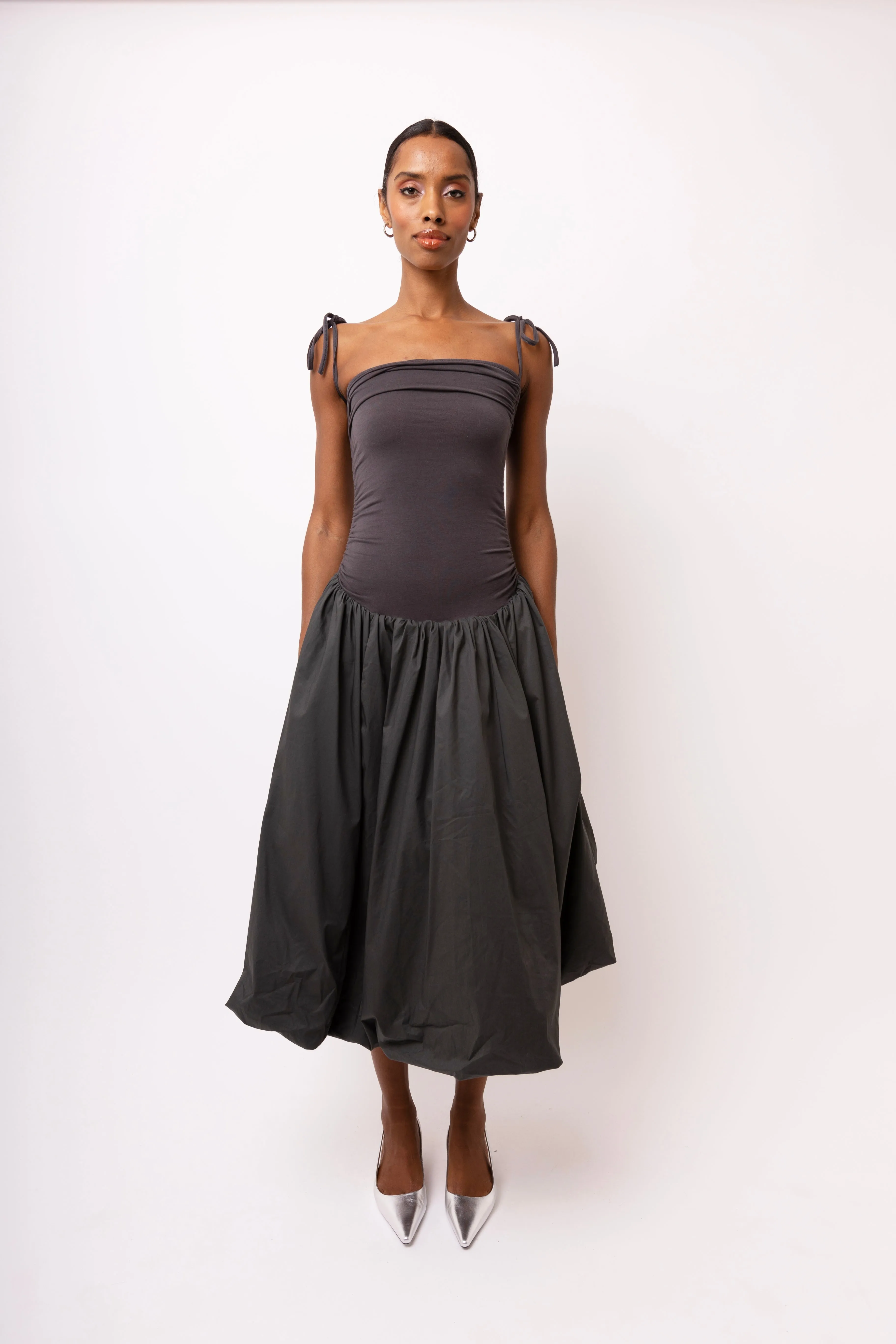 Alexa Dark Grey Puffball Dress sold by AMYLYNN product image thumbnail 2