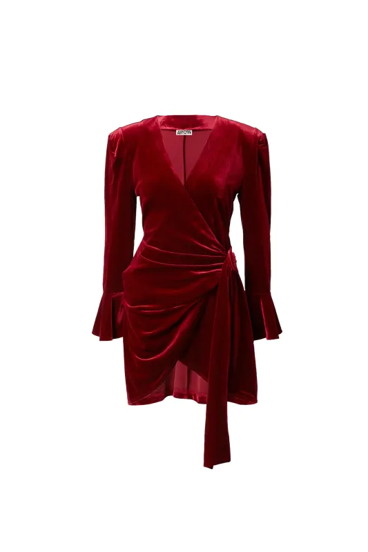 Kendall Burgundy Velvet Wrap Dress sold by AMYLYNN