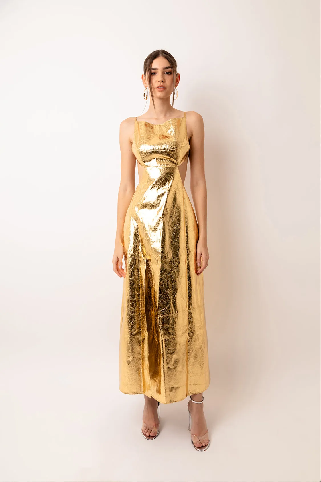Jennifer Gold Metallic Maxi Dress sold by AMYLYNN product image thumbnail 5