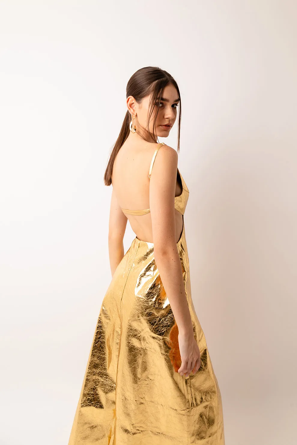 Jennifer Gold Metallic Maxi Dress sold by AMYLYNN product image thumbnail 2