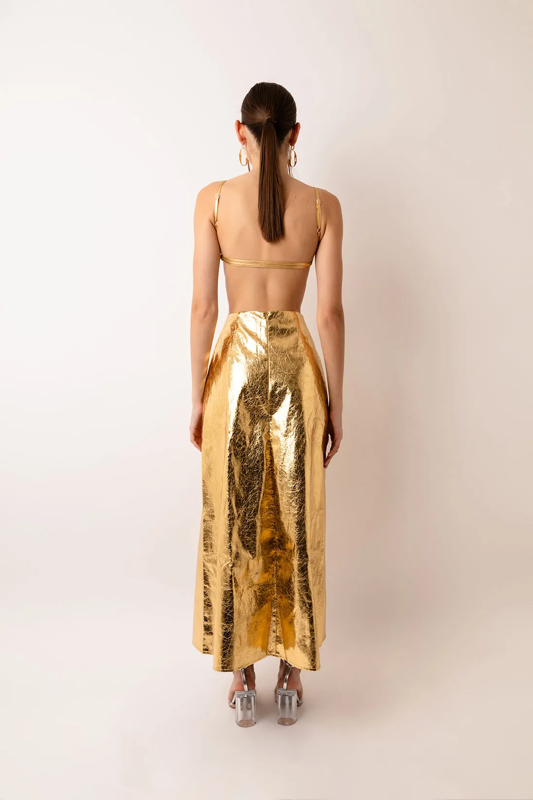 Jennifer Gold Metallic Maxi Dress sold by AMYLYNN product image thumbnail 4