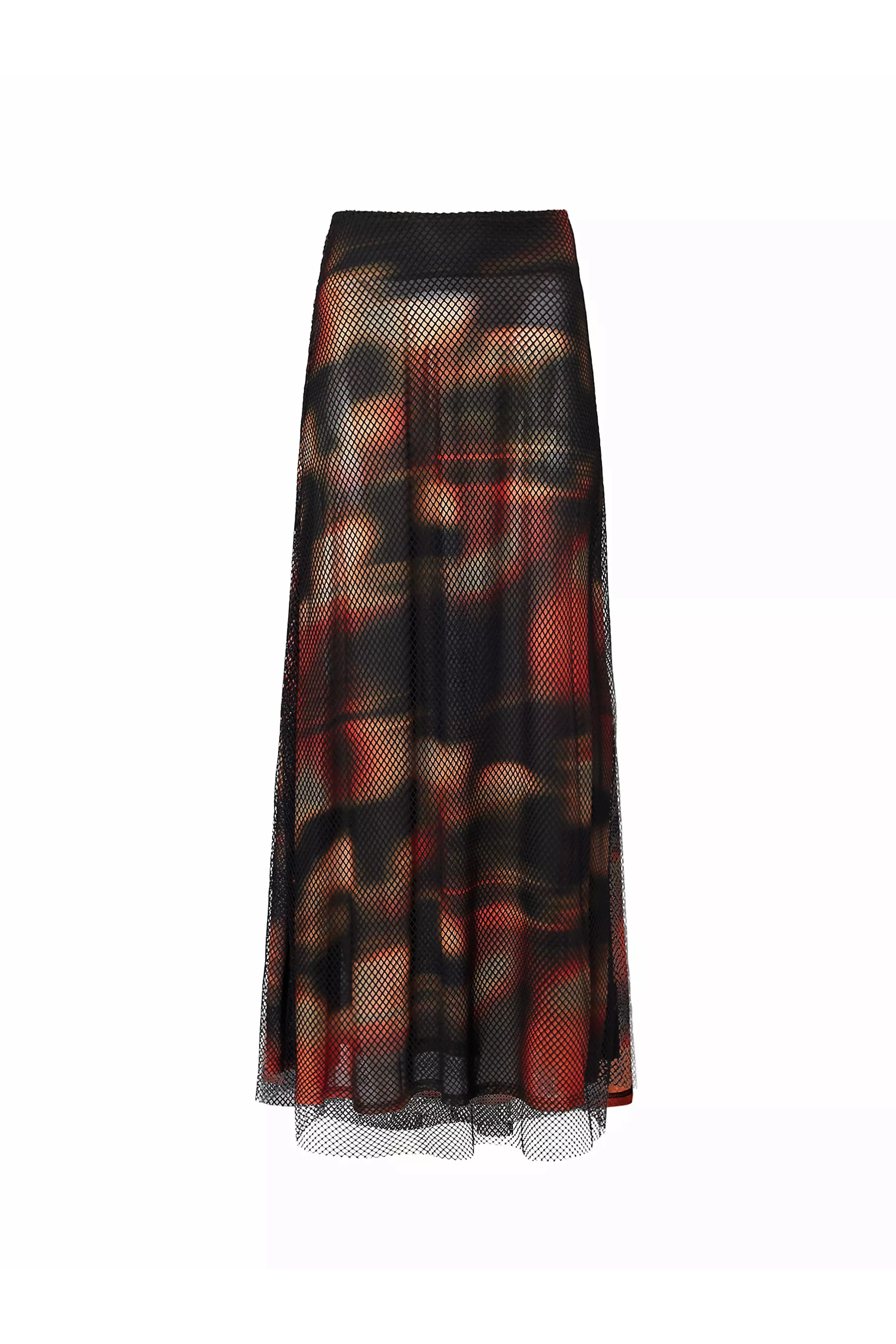 Arvarni Abstract Print Mesh Maxi Skirt sold by AMYLYNN