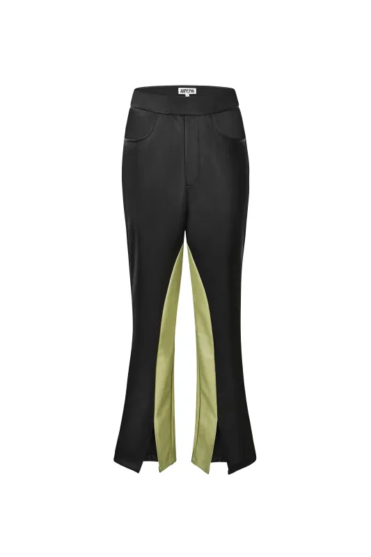 Aida Black Faux-Leather Trouser made by AMYLYNN