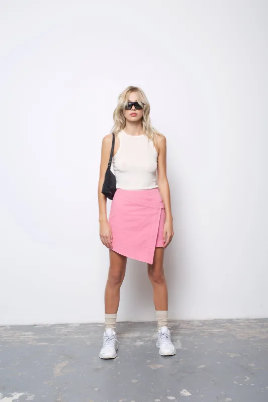 Jagger Denim Pink Wrap Skirt sold by AMYLYNN