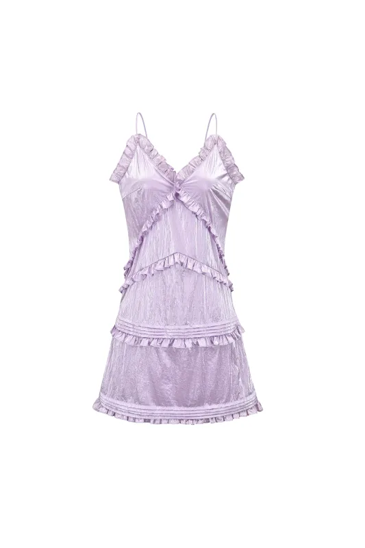 Milly Lilac Metallic Mini Dress sold by AMYLYNN