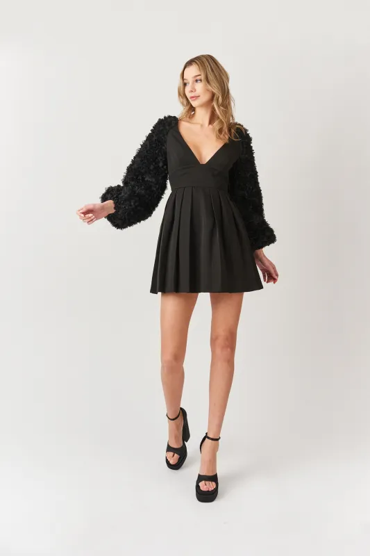 Brooklyn Black Puff Sleeve Mini Dress sold by AMYLYNN